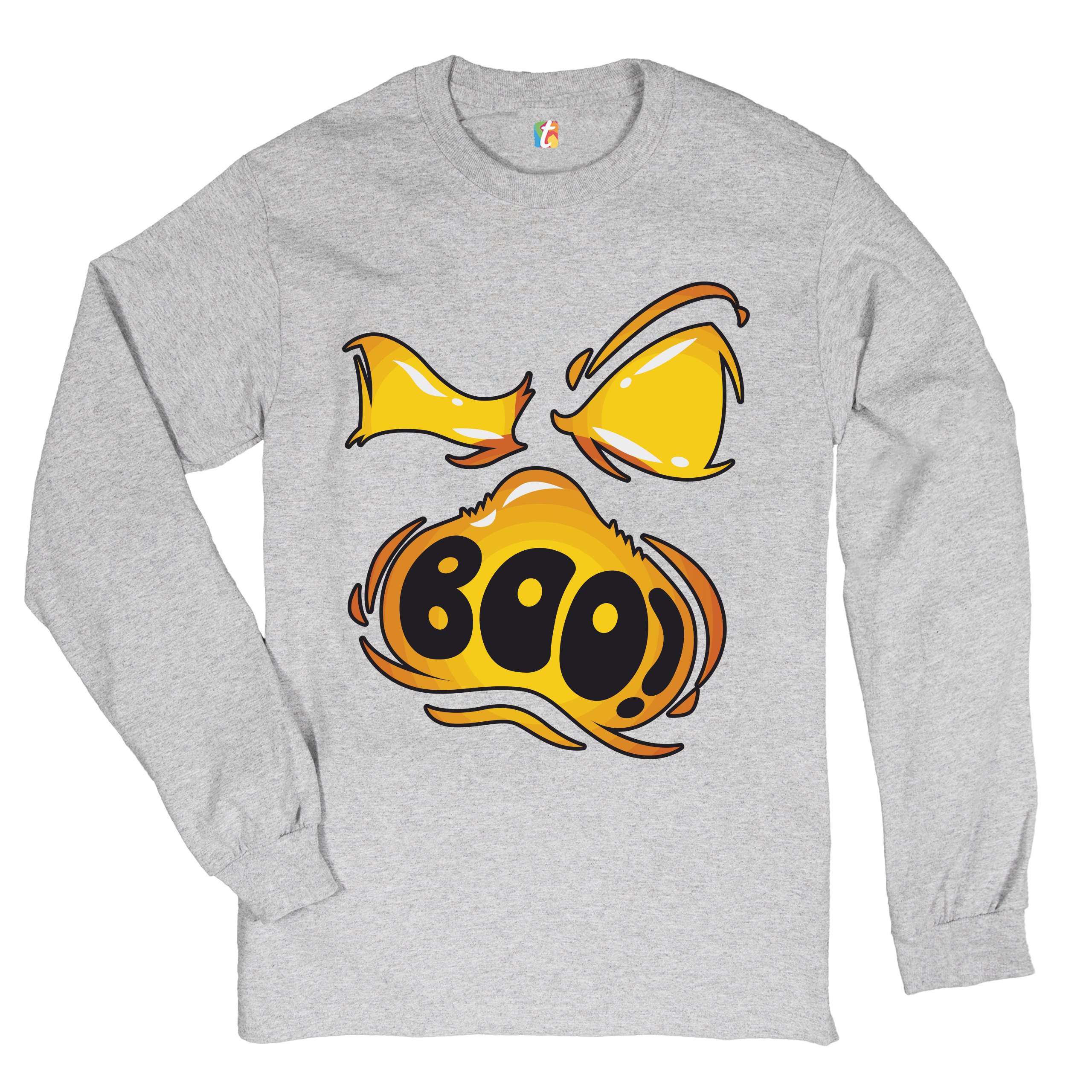 Boo! Ghost Face Long Sleeve T-shirt Halloween Trick-or-Treat All Hallows' Eve - Picture 6 of 45