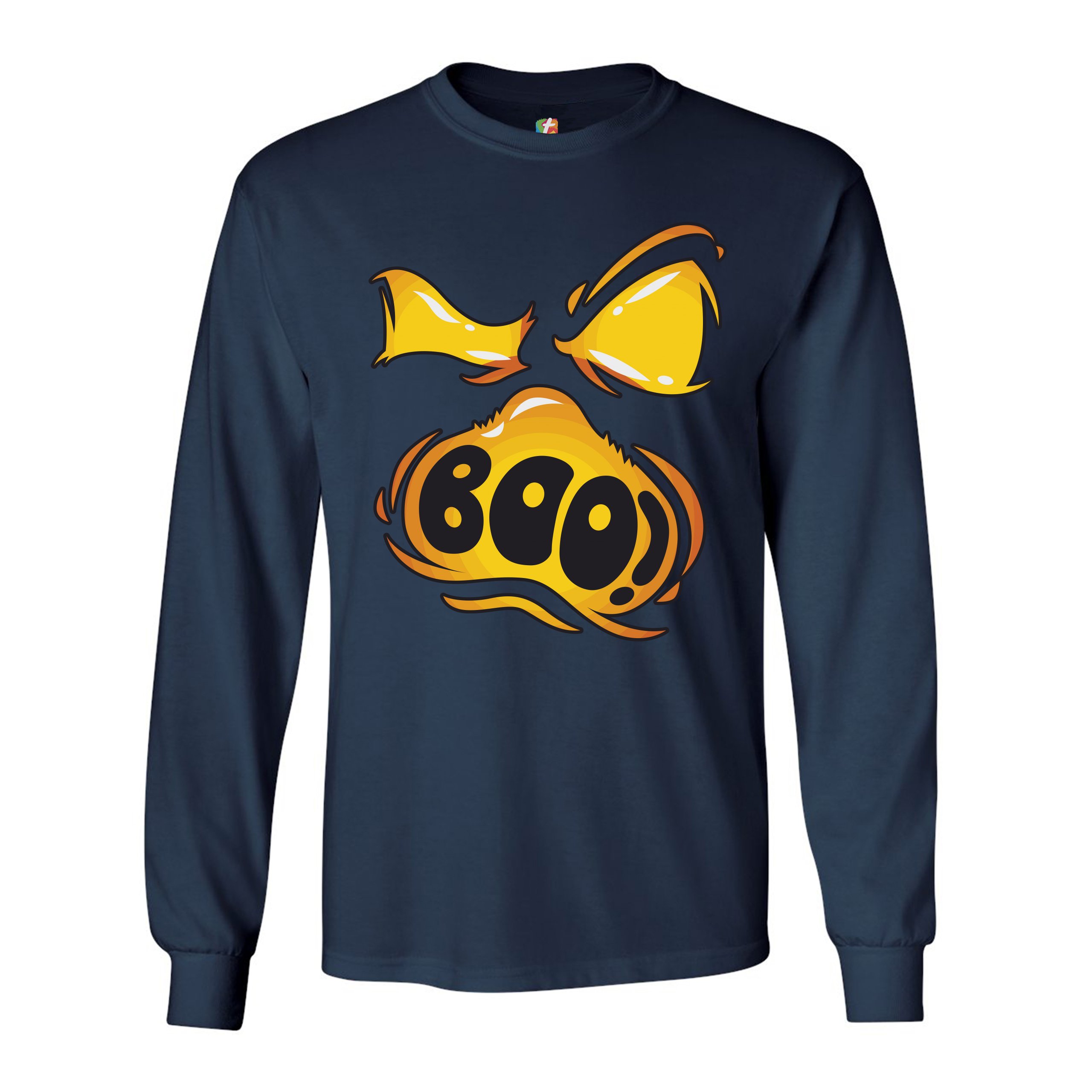 Boo! Ghost Face Long Sleeve T-shirt Halloween Trick-or-Treat All Hallows' Eve - Picture 23 of 45