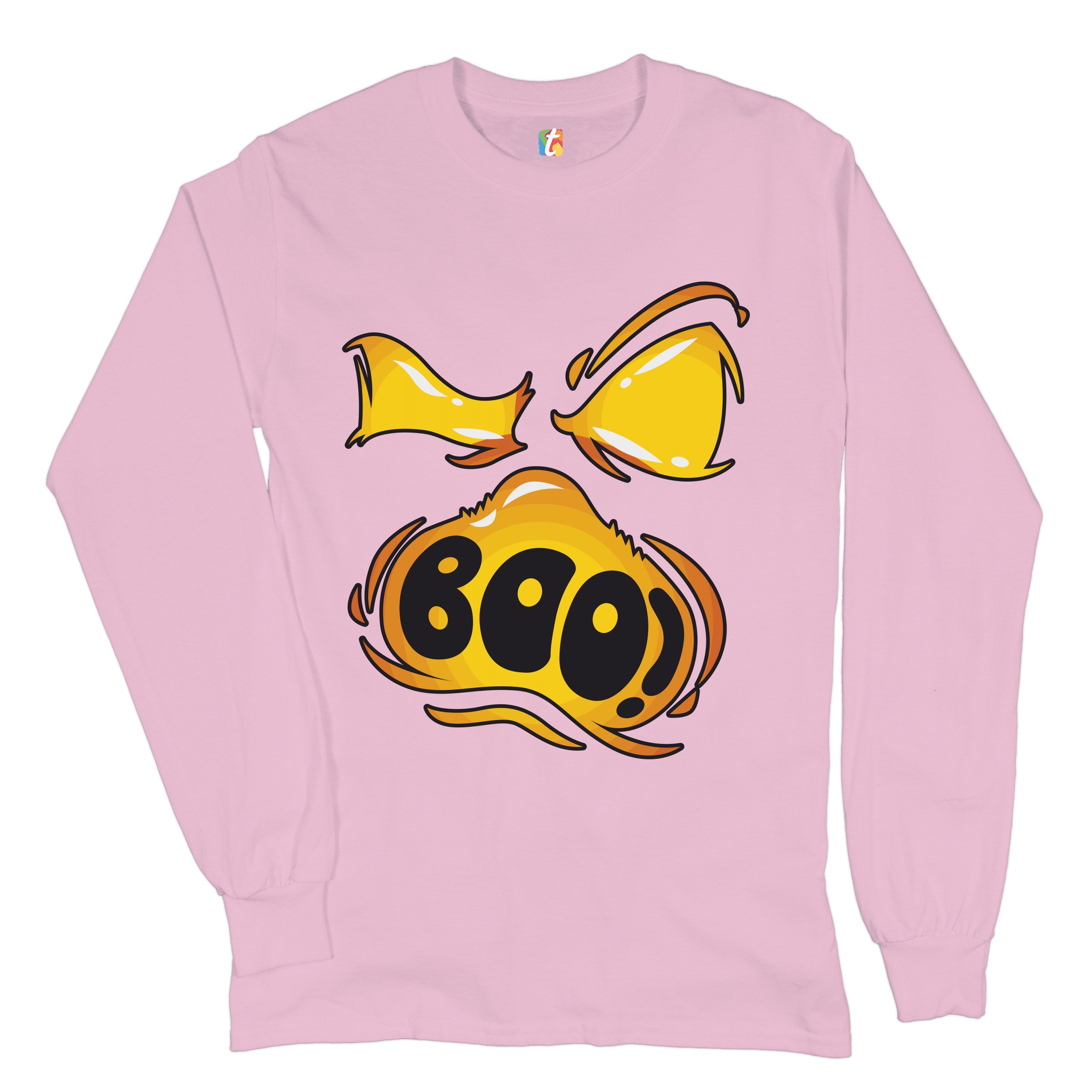 Boo! Ghost Face Long Sleeve T-shirt Halloween Trick-or-Treat All Hallows' Eve - Picture 42 of 45