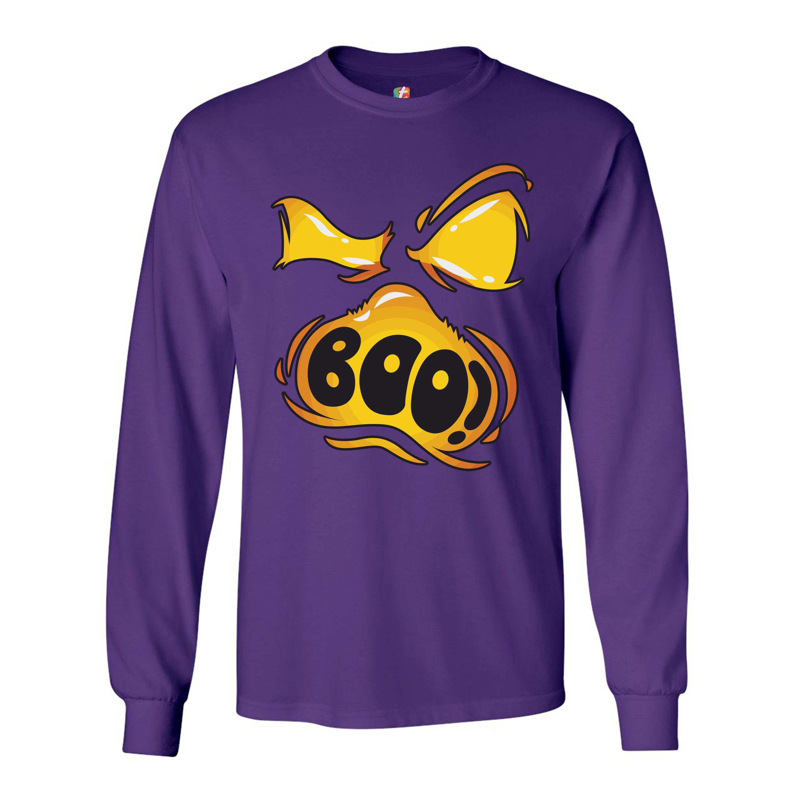 Boo! Ghost Face Long Sleeve T-shirt Halloween Trick-or-Treat All Hallows' Eve - Picture 11 of 45