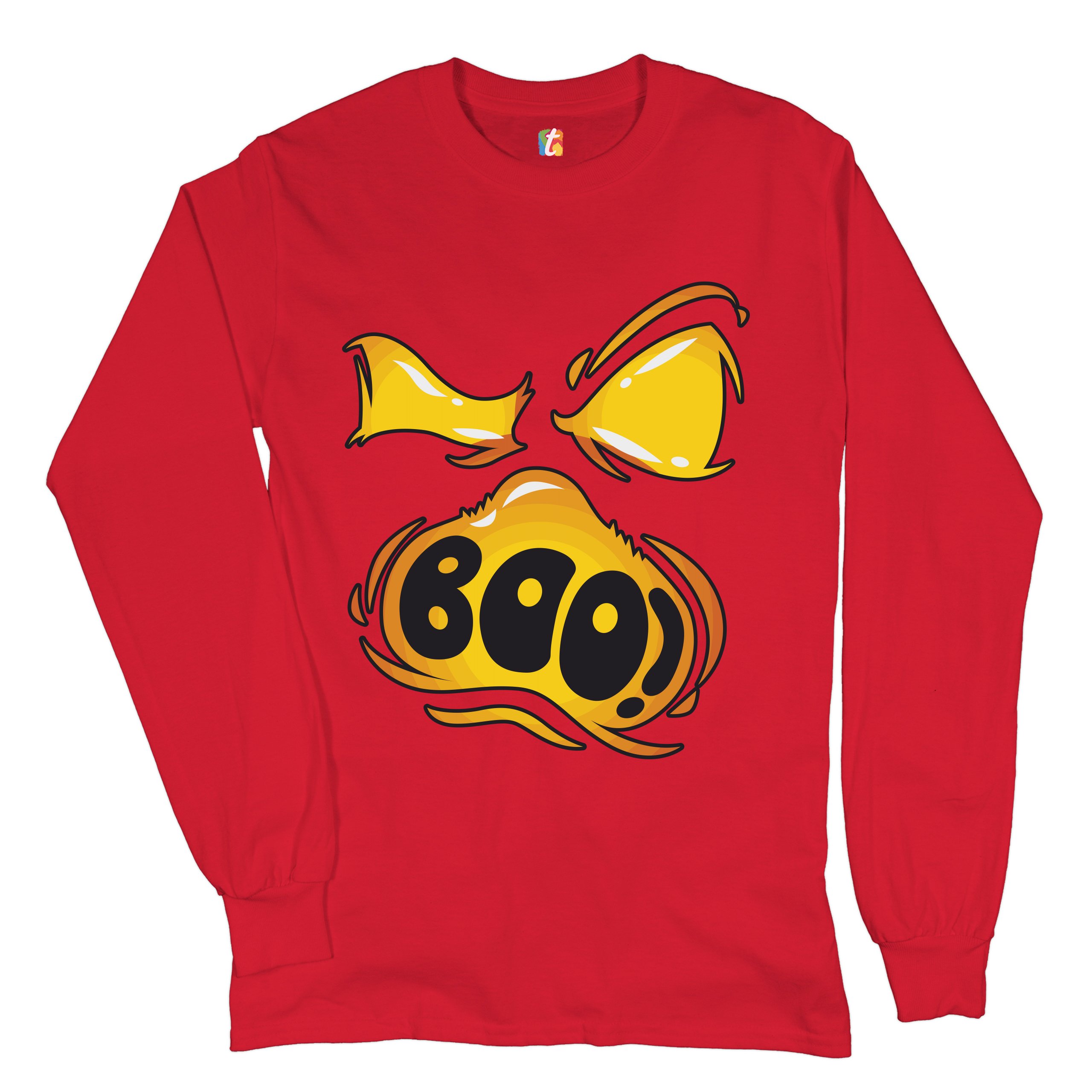 Boo! Ghost Face Long Sleeve T-shirt Halloween Trick-or-Treat All Hallows' Eve - Picture 14 of 45