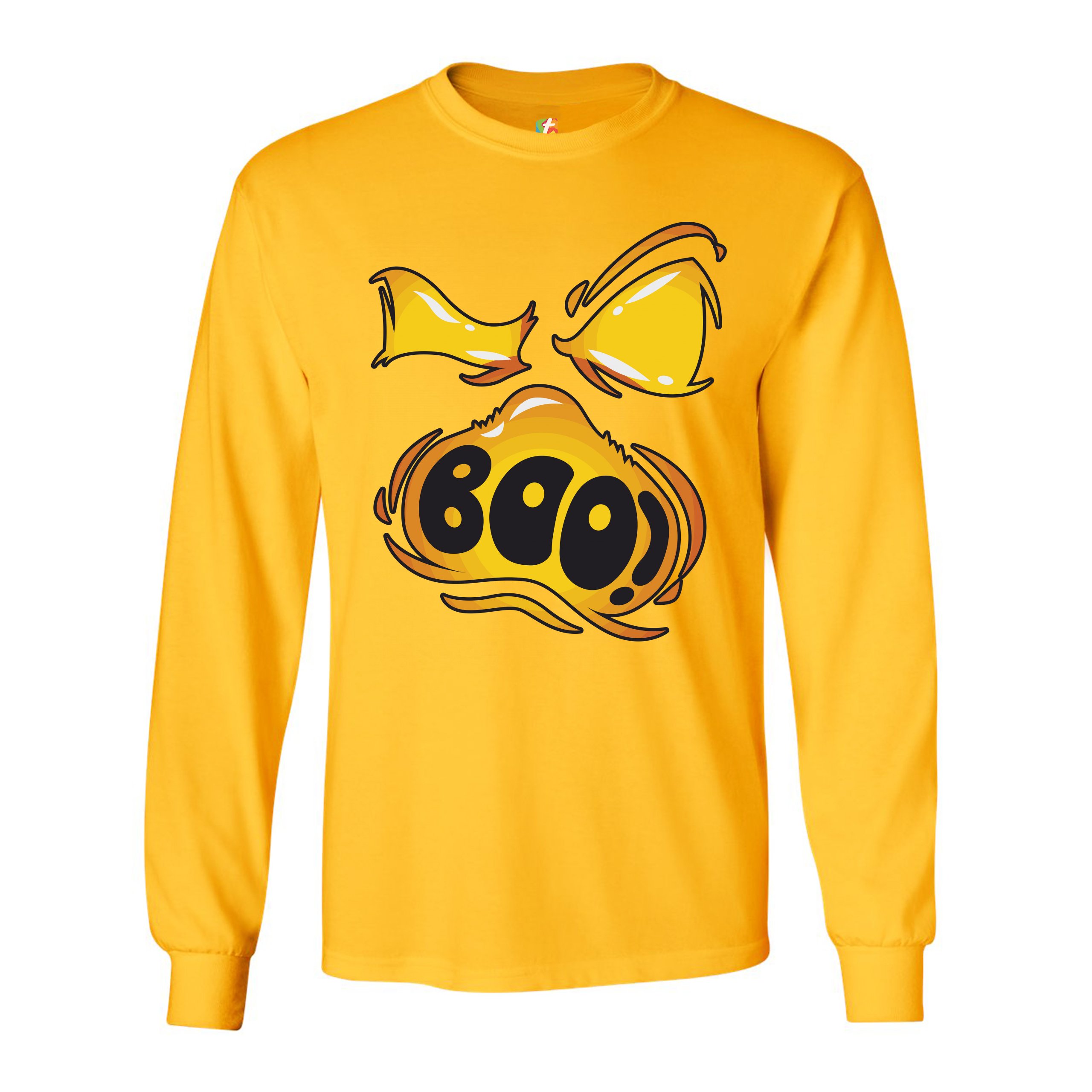 Boo! Ghost Face Long Sleeve T-shirt Halloween Trick-or-Treat All Hallows' Eve - Picture 39 of 45