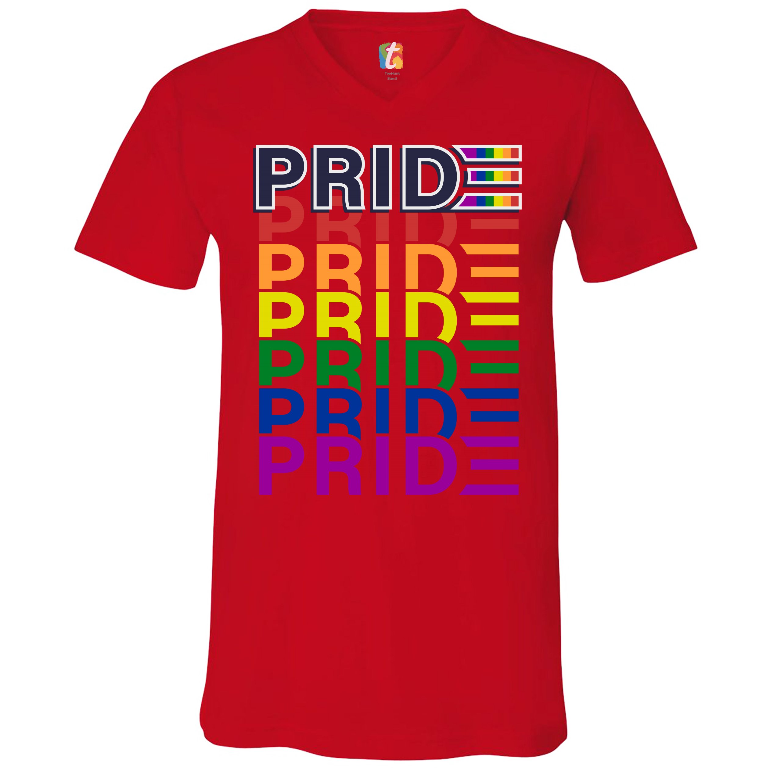 Pride Rainbow V-Neck T-shirt Joe Biden Democrat LGBT Equality Tolerance ...