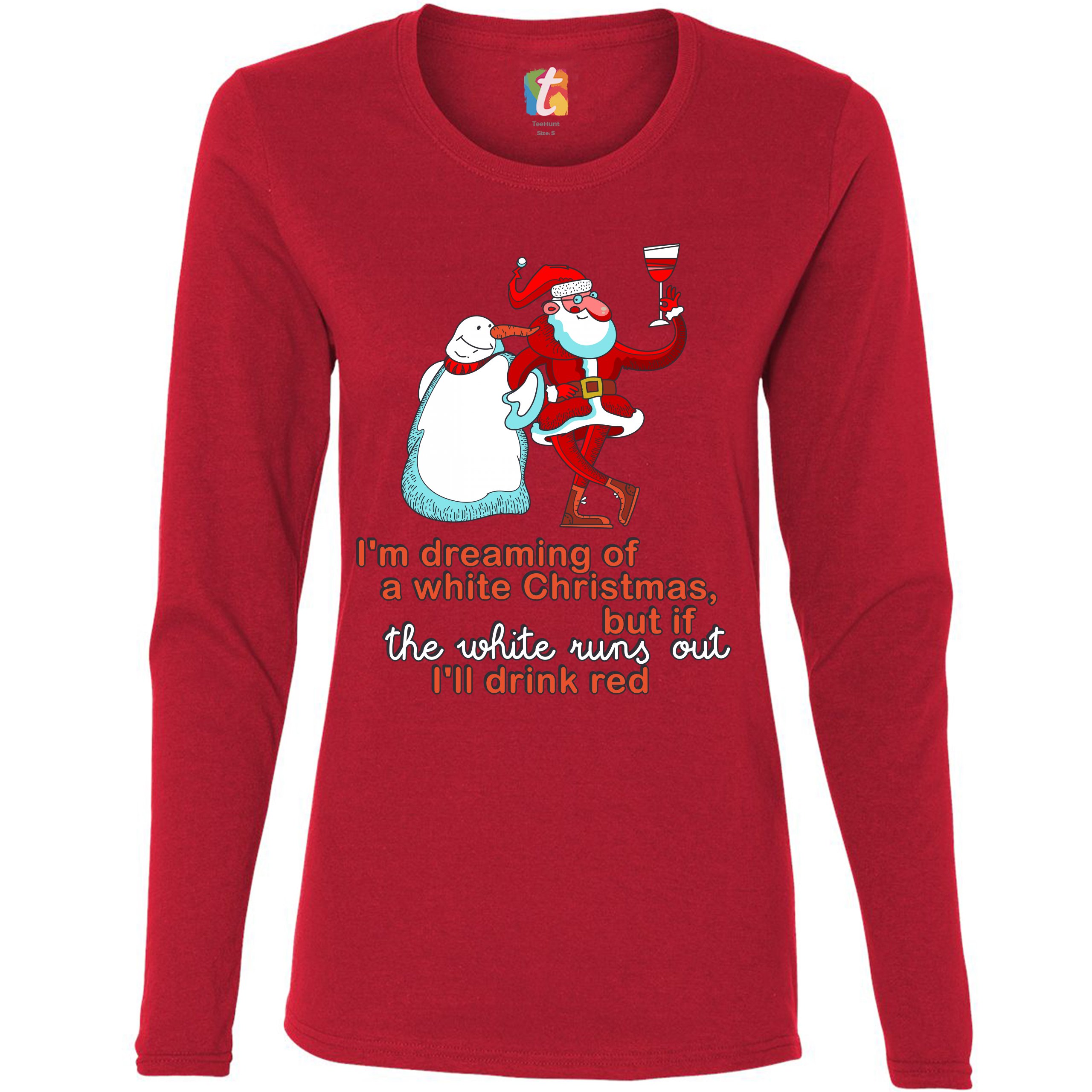 dreaming of a wine christmas shirt