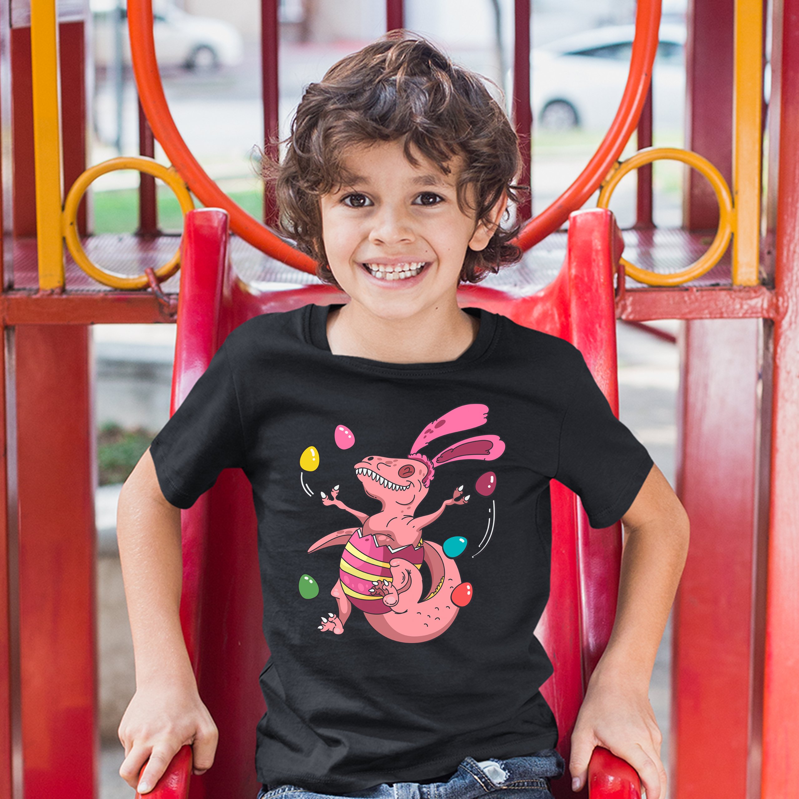 Easter Egg T-rex Youth T-shirt Happy Easter Bunny Dinosaur Egg Hunt Kids - Picture 11 of 56
