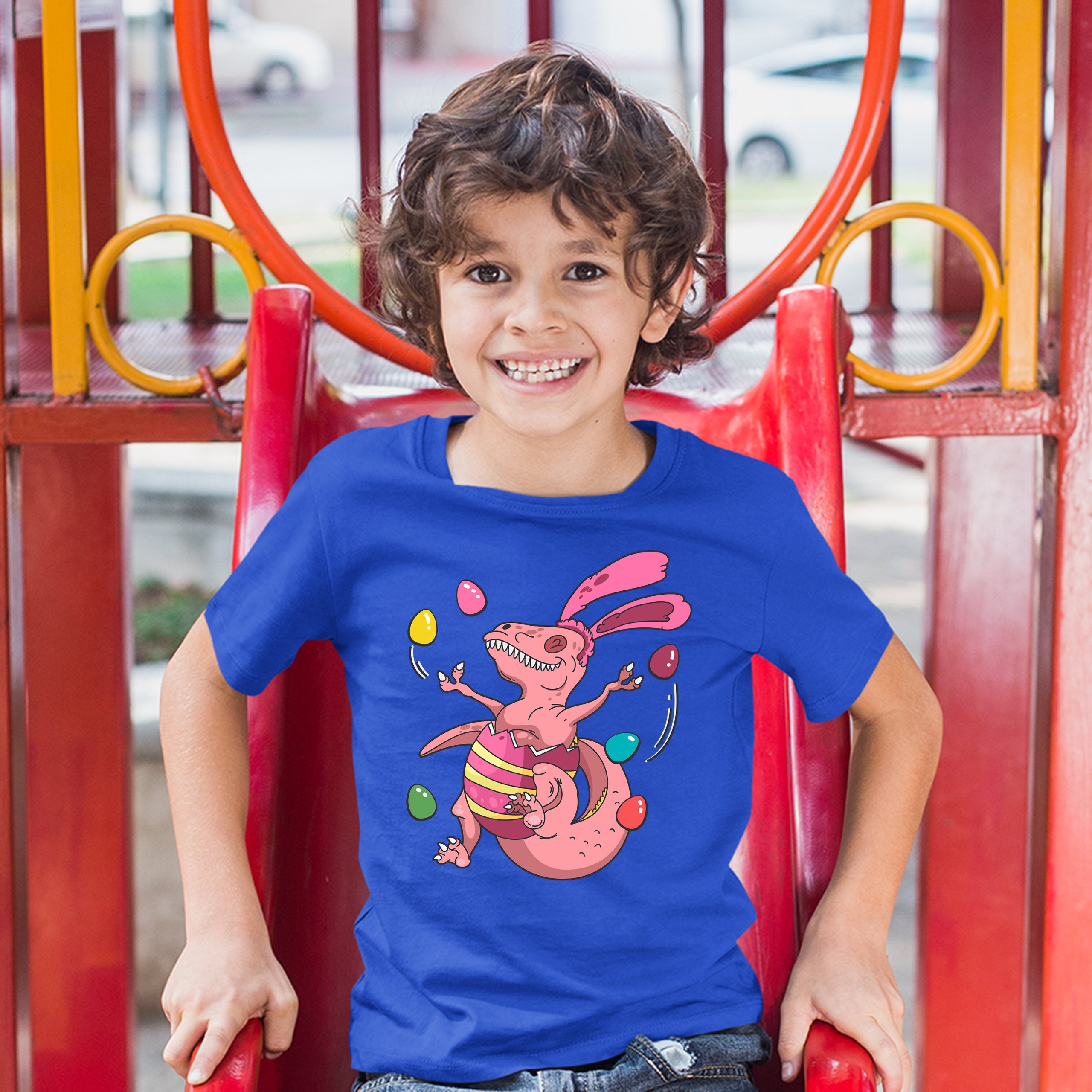 Easter Egg T-rex Youth T-shirt Happy Easter Bunny Dinosaur Egg Hunt Kids - Picture 46 of 56