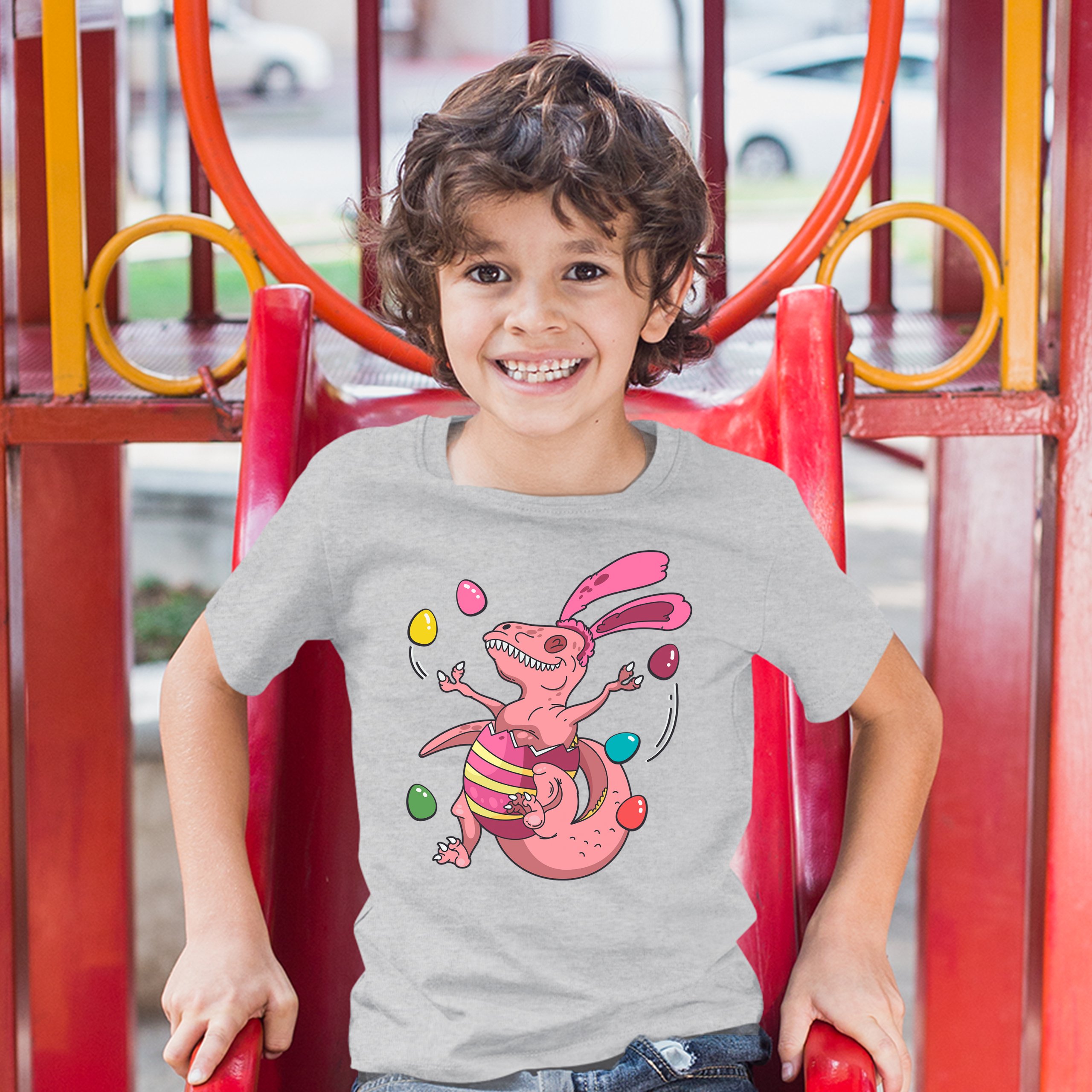 Easter Egg T-rex Youth T-shirt Happy Easter Bunny Dinosaur Egg Hunt Kids - Picture 18 of 56