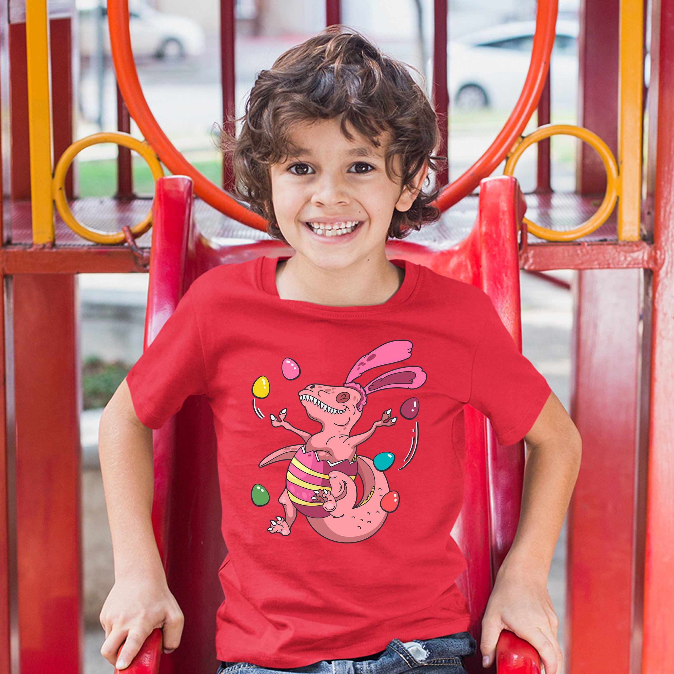 Easter Egg T-rex Youth T-shirt Happy Easter Bunny Dinosaur Egg Hunt Kids - Picture 25 of 56