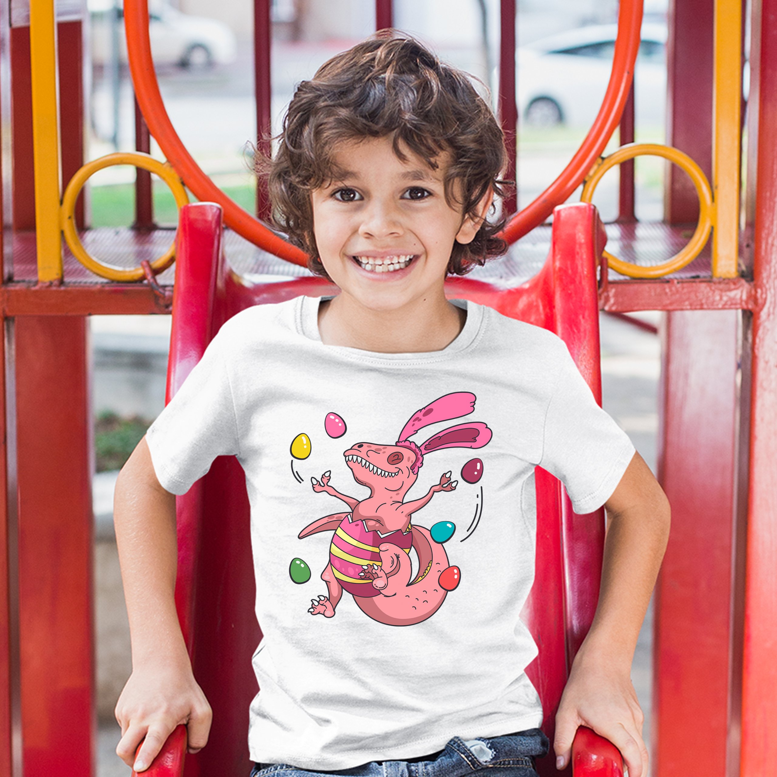 Easter Egg T-rex Youth T-shirt Happy Easter Bunny Dinosaur Egg Hunt Kids - Picture 32 of 56