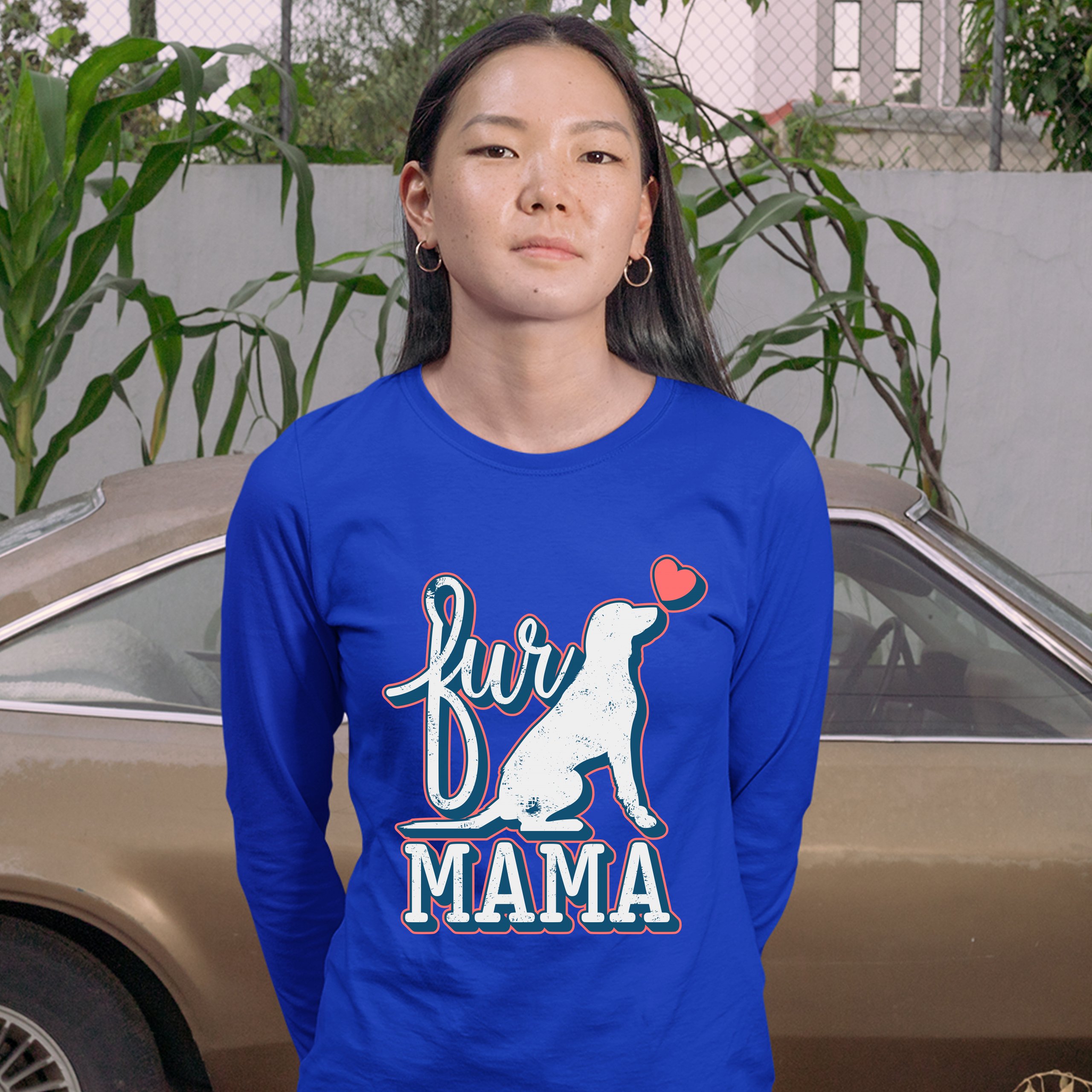 Fur Mama Women's Long Sleeve T-shirt I Love My Dog Pet Owner Mother's Day - Picture 25 of 29