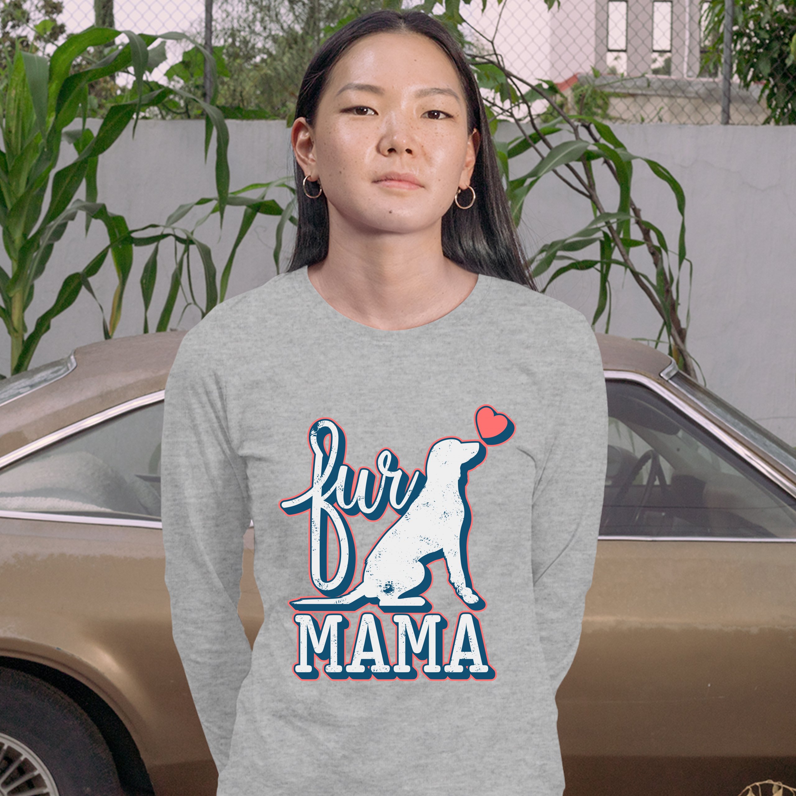 Fur Mama Women's Long Sleeve T-shirt I Love My Dog Pet Owner Mother's Day - Picture 9 of 29