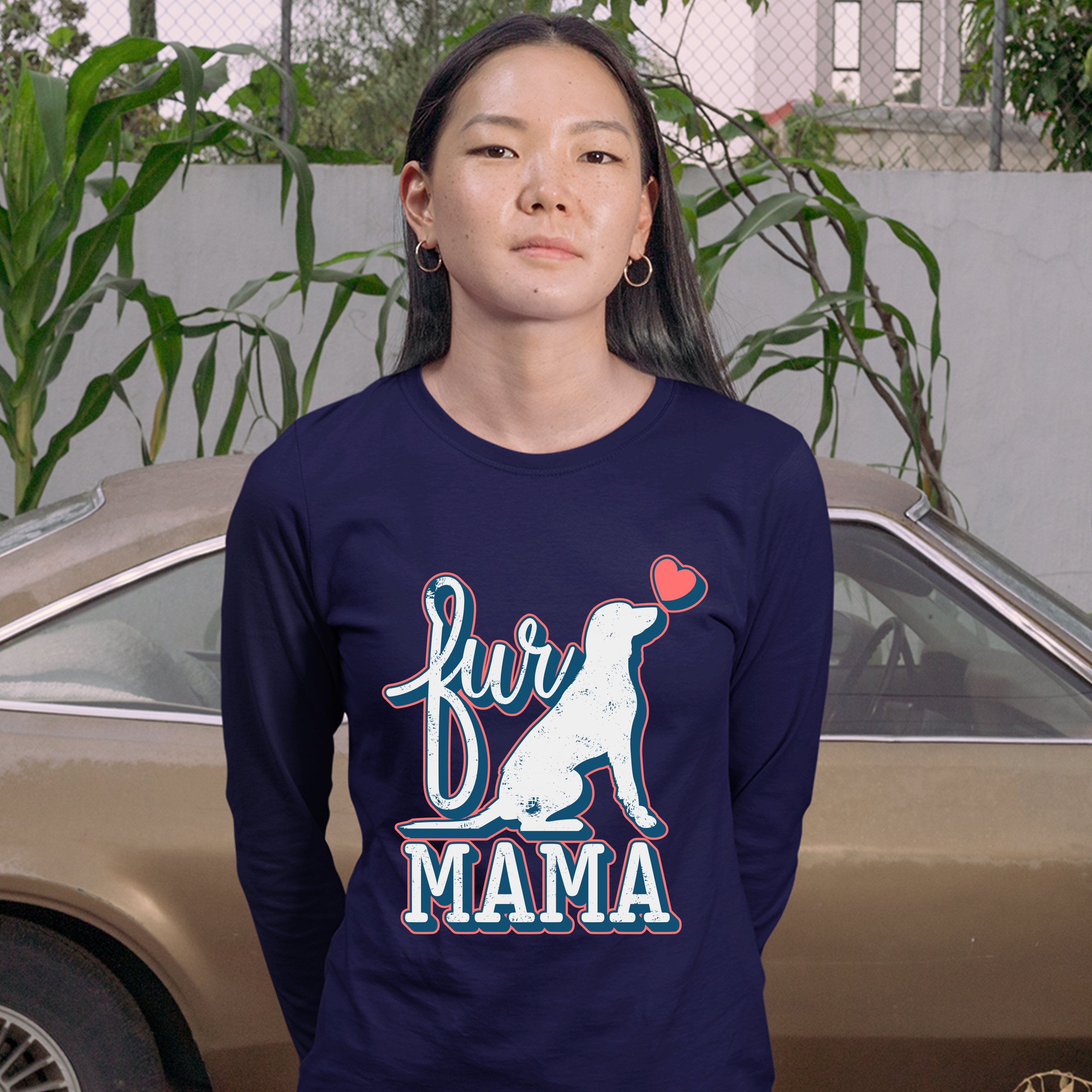 Fur Mama Women's Long Sleeve T-shirt I Love My Dog Pet Owner Mother's Day - Picture 21 of 29