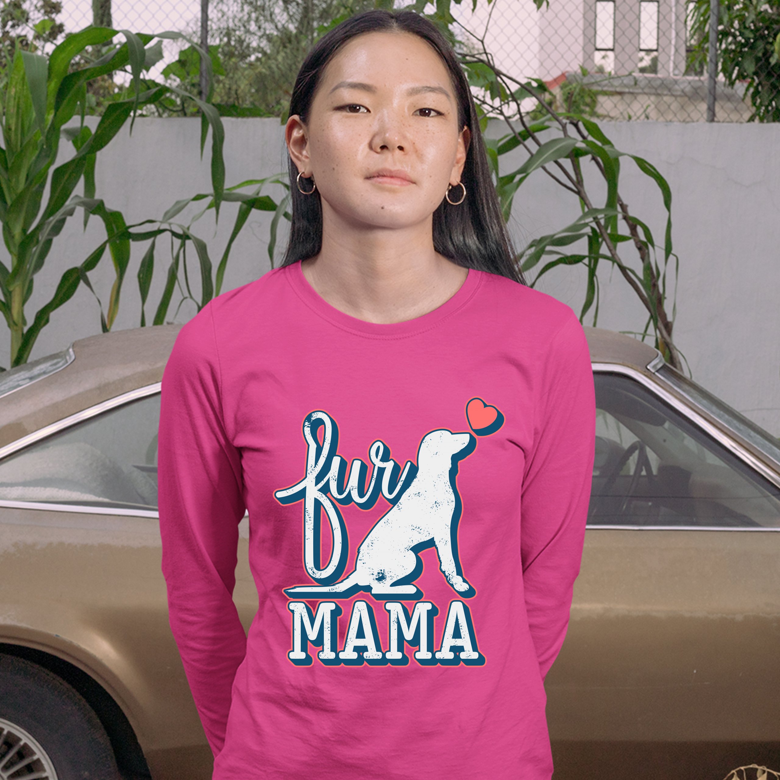 Fur Mama Women's Long Sleeve T-shirt I Love My Dog Pet Owner Mother's Day - Picture 29 of 29
