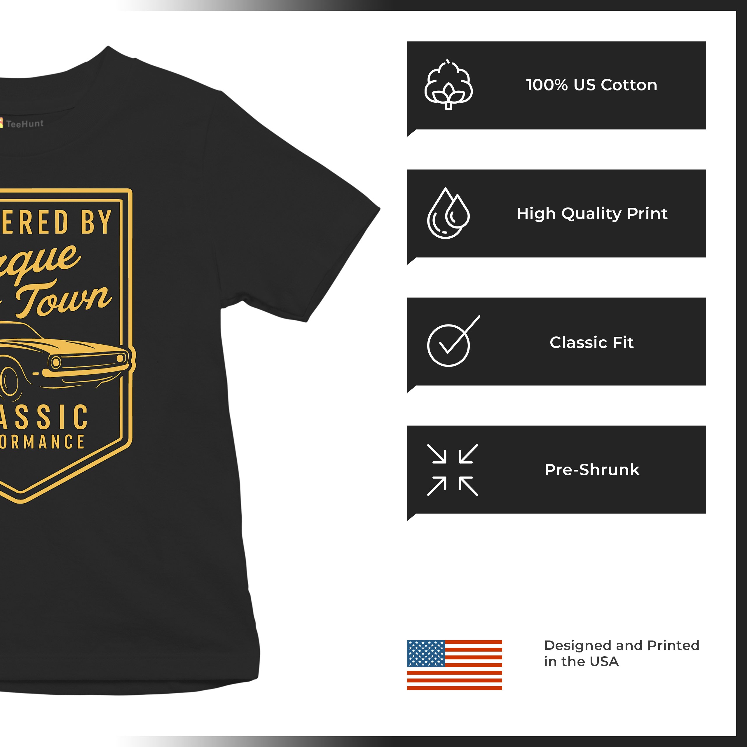 Torque of the Town Youth T-shirt Vintage Classic American Muscle Car V8 Kids - Picture 7 of 50