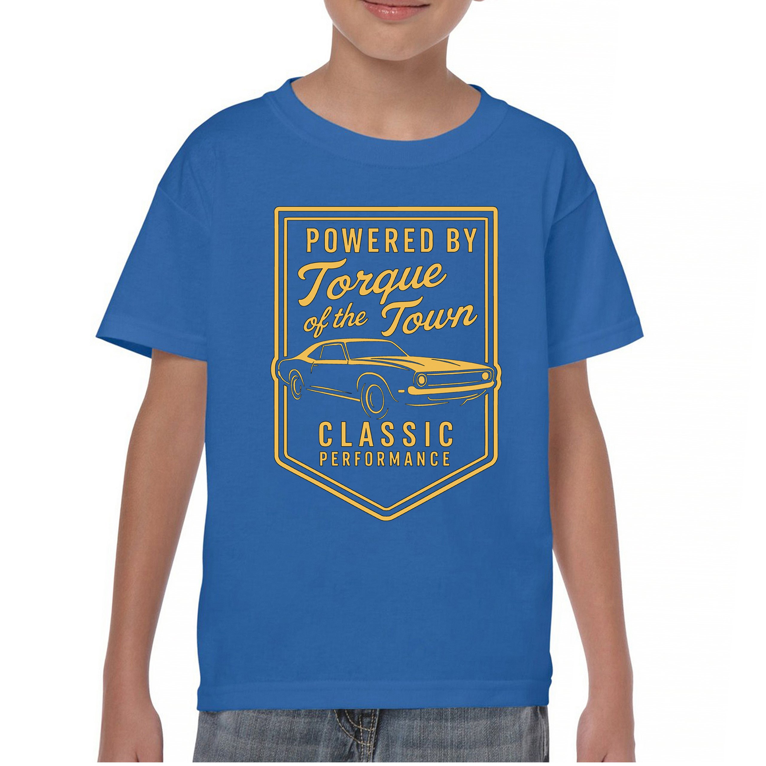 Torque of the Town Youth T-shirt Vintage Classic American Muscle Car V8 Kids - Picture 37 of 50