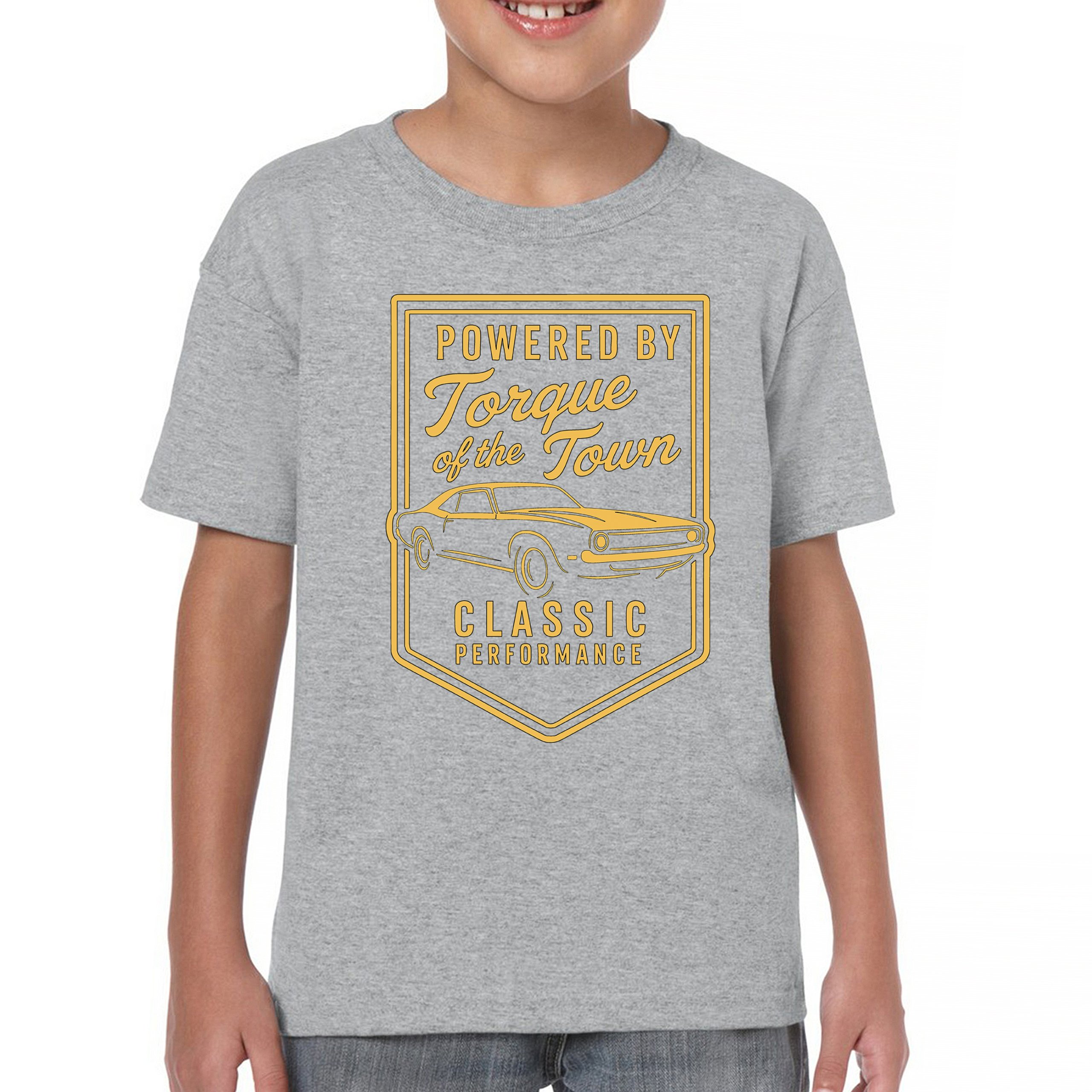 Torque of the Town Youth T-shirt Vintage Classic American Muscle Car V8 Kids - Picture 9 of 50