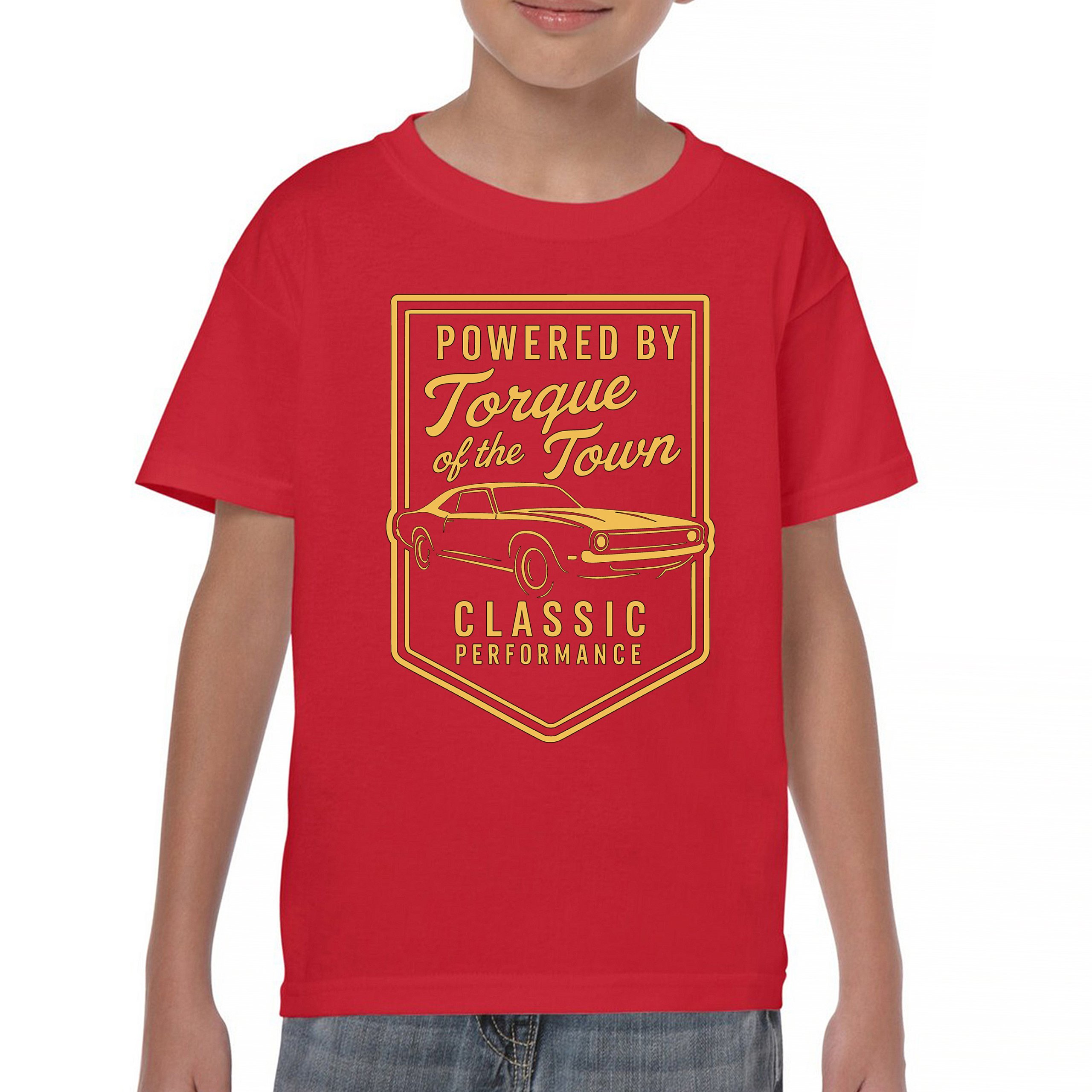 Torque of the Town Youth T-shirt Vintage Classic American Muscle Car V8 Kids - Picture 16 of 50