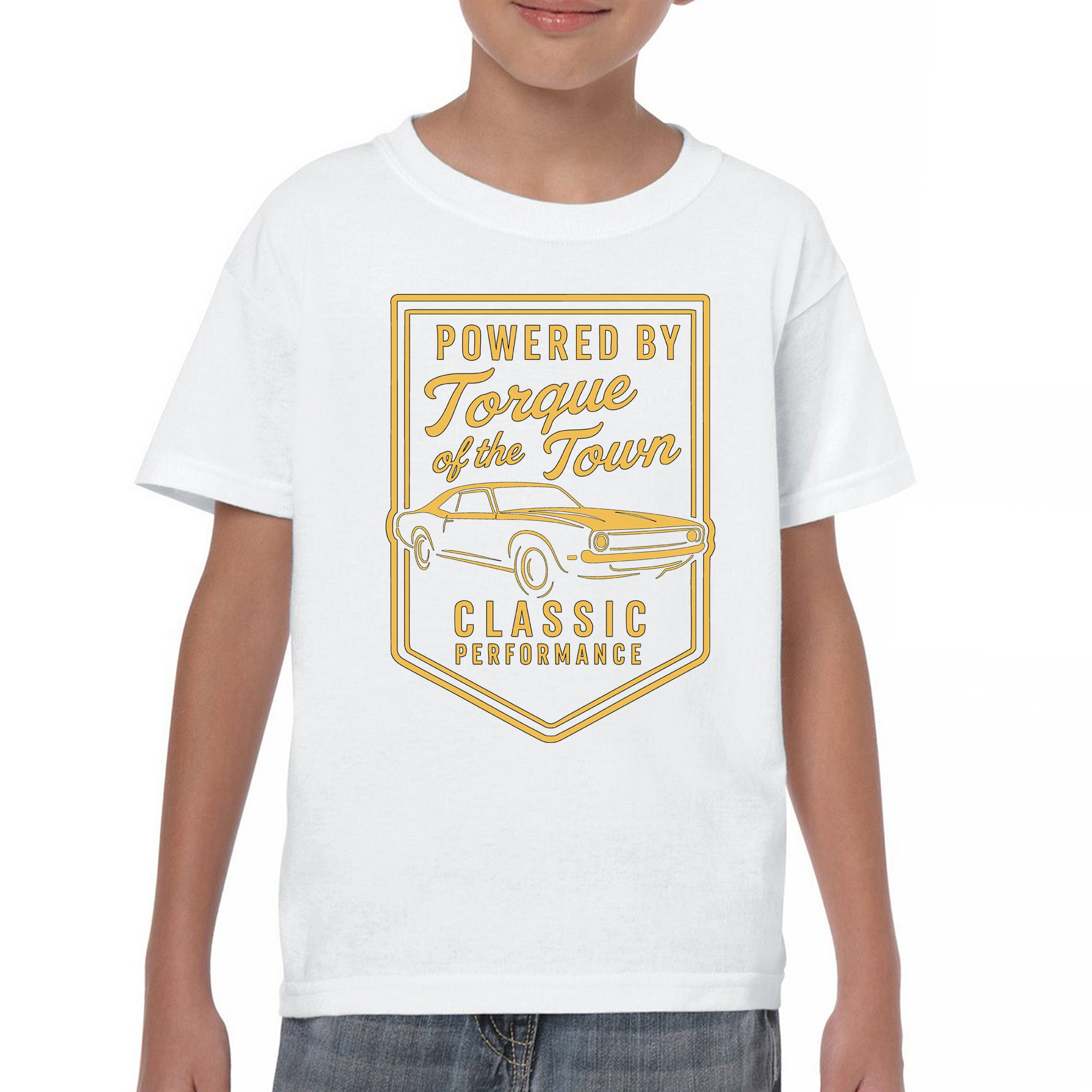 Torque of the Town Youth T-shirt Vintage Classic American Muscle Car V8 Kids - Picture 23 of 50