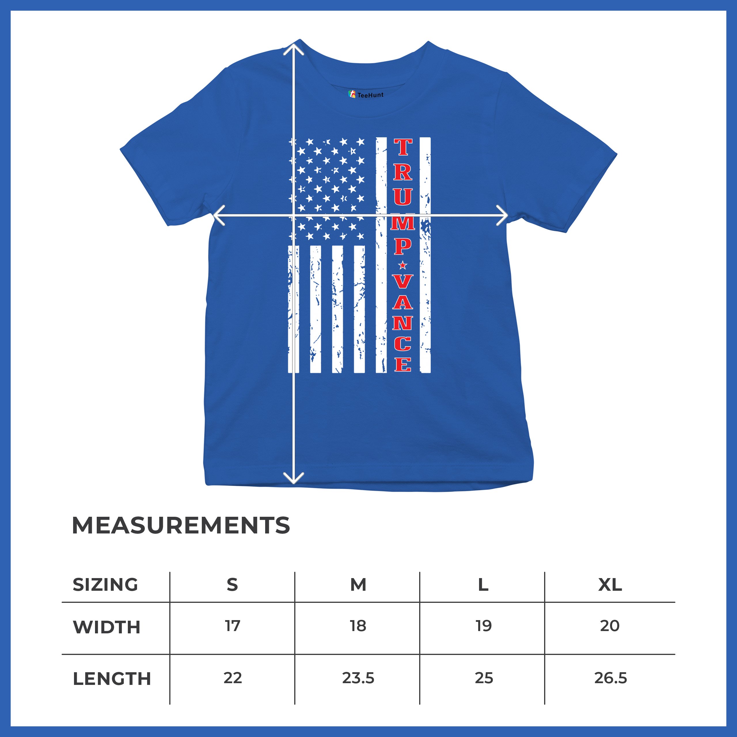 Trump JD Vance 2024 American Flag Youth T-shirt VP Patriotic Vote Red FJB Kids - Picture 36 of 43