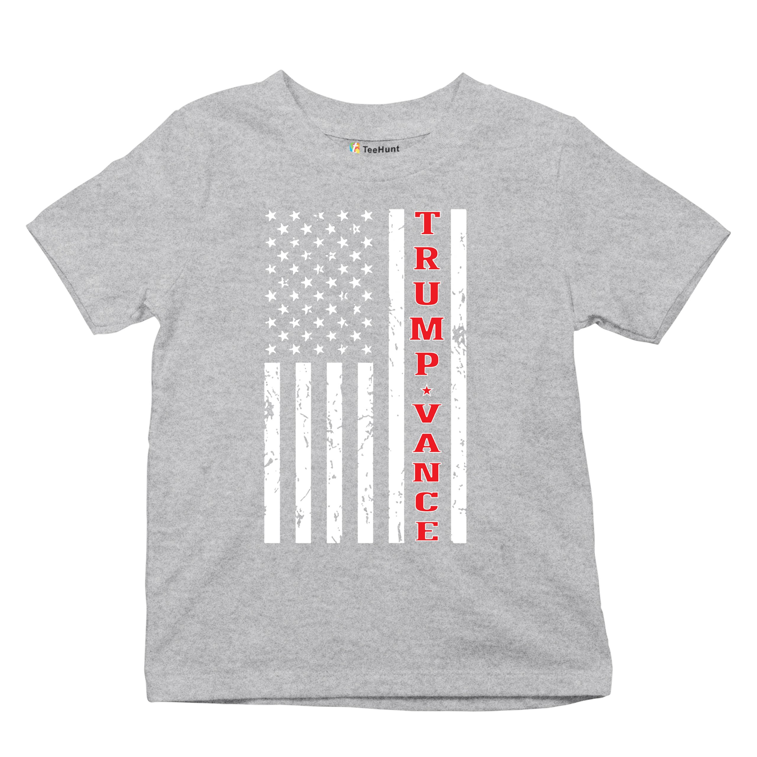Trump JD Vance 2024 American Flag Youth T-shirt VP Patriotic Vote Red FJB Kids - Picture 20 of 43