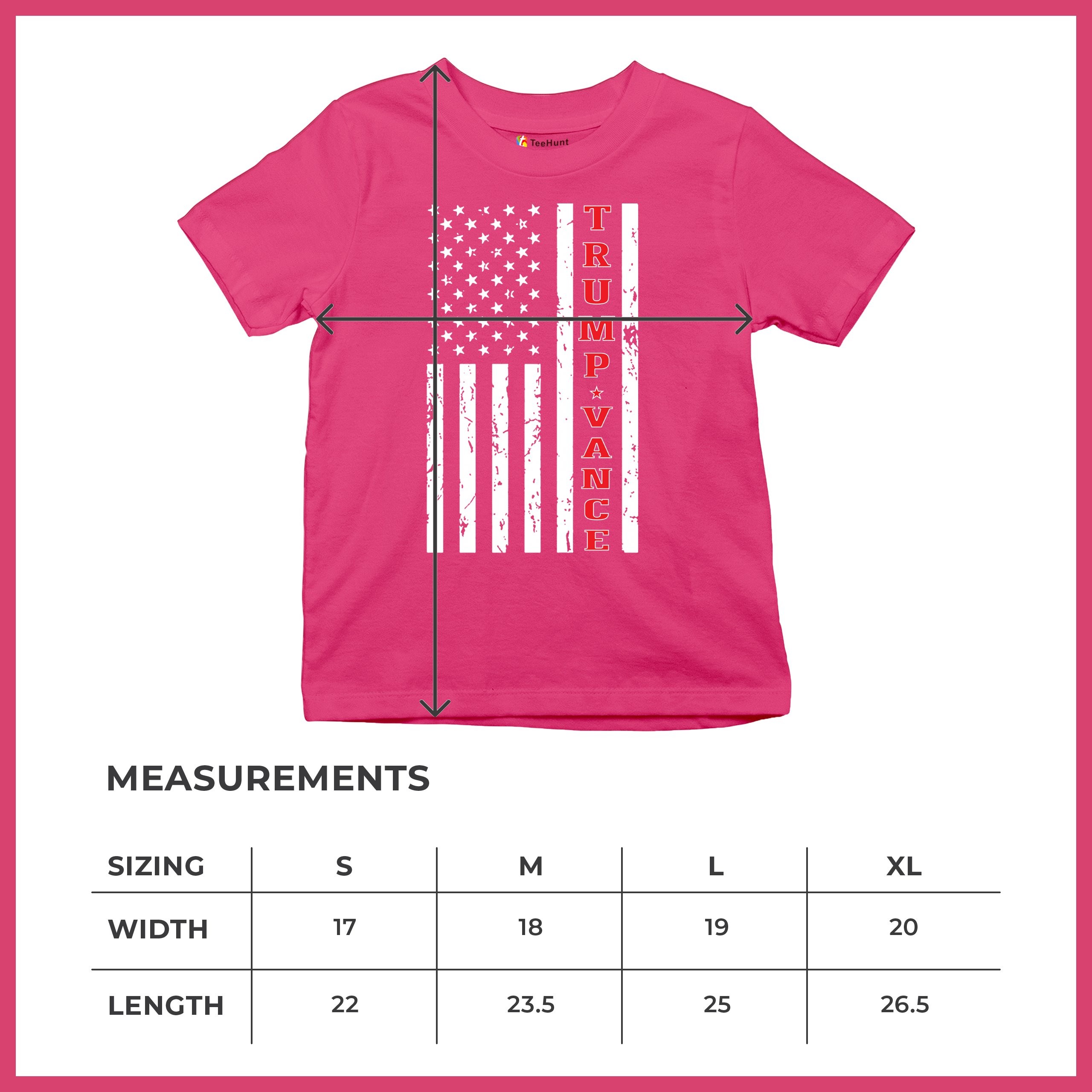 Trump JD Vance 2024 American Flag Youth T-shirt VP Patriotic Vote Red FJB Kids - Picture 43 of 43