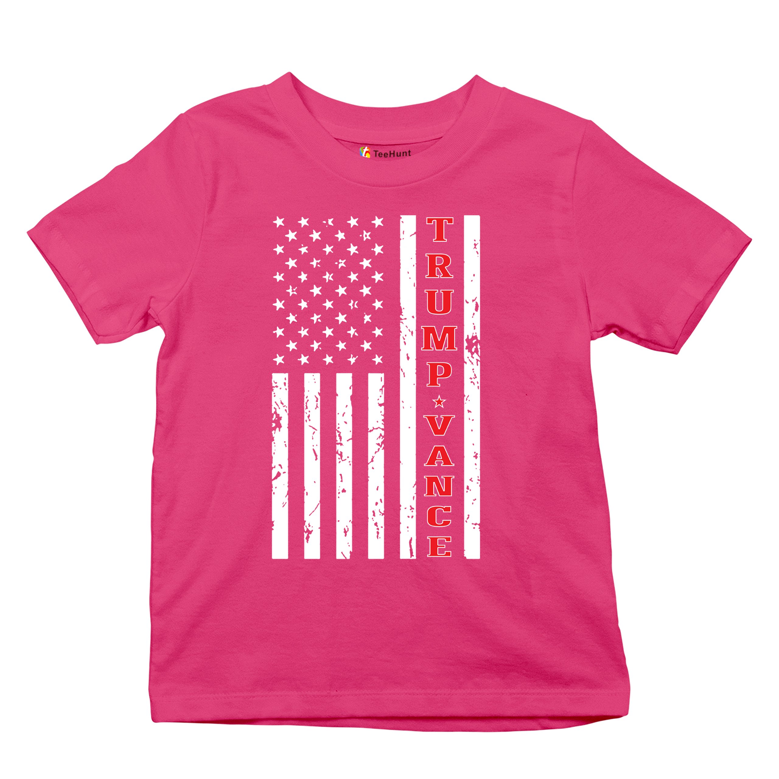Trump JD Vance 2024 American Flag Youth T-shirt VP Patriotic Vote Red FJB Kids - Picture 41 of 43