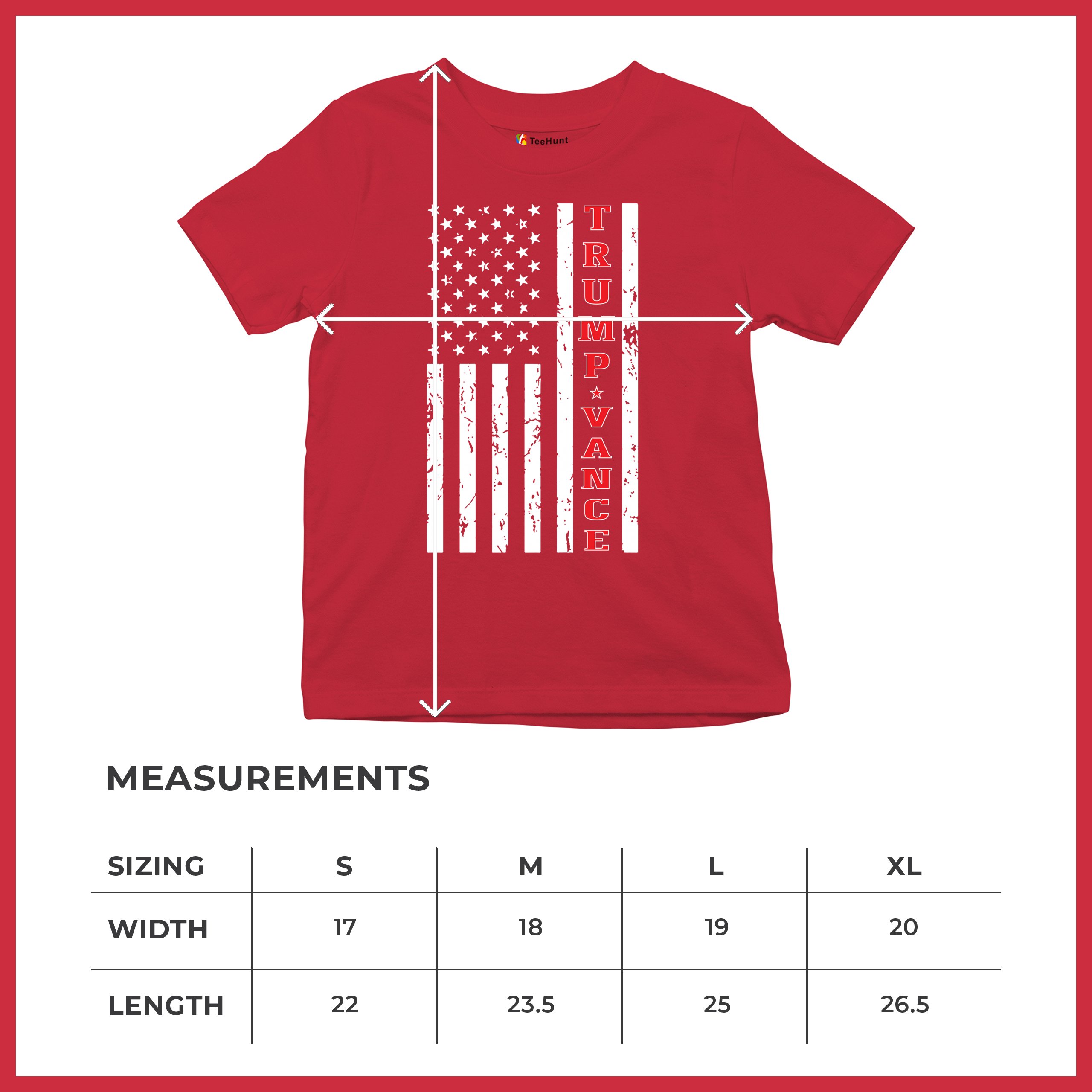 Trump JD Vance 2024 American Flag Youth T-shirt VP Patriotic Vote Red FJB Kids - Picture 8 of 43