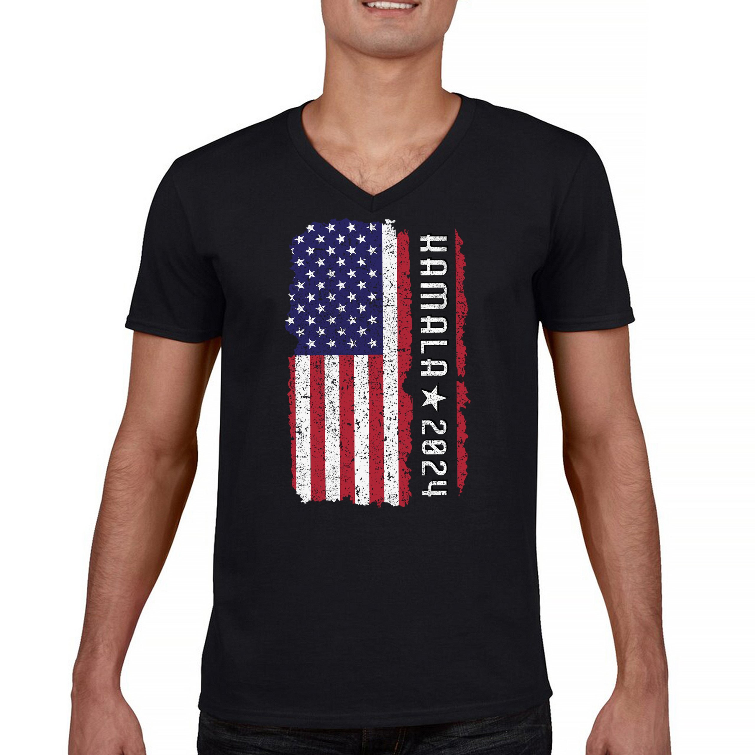 ALTRA Maglietta collo a V Kamala Harris 2024 bandiera americana I'm Speaking President 47