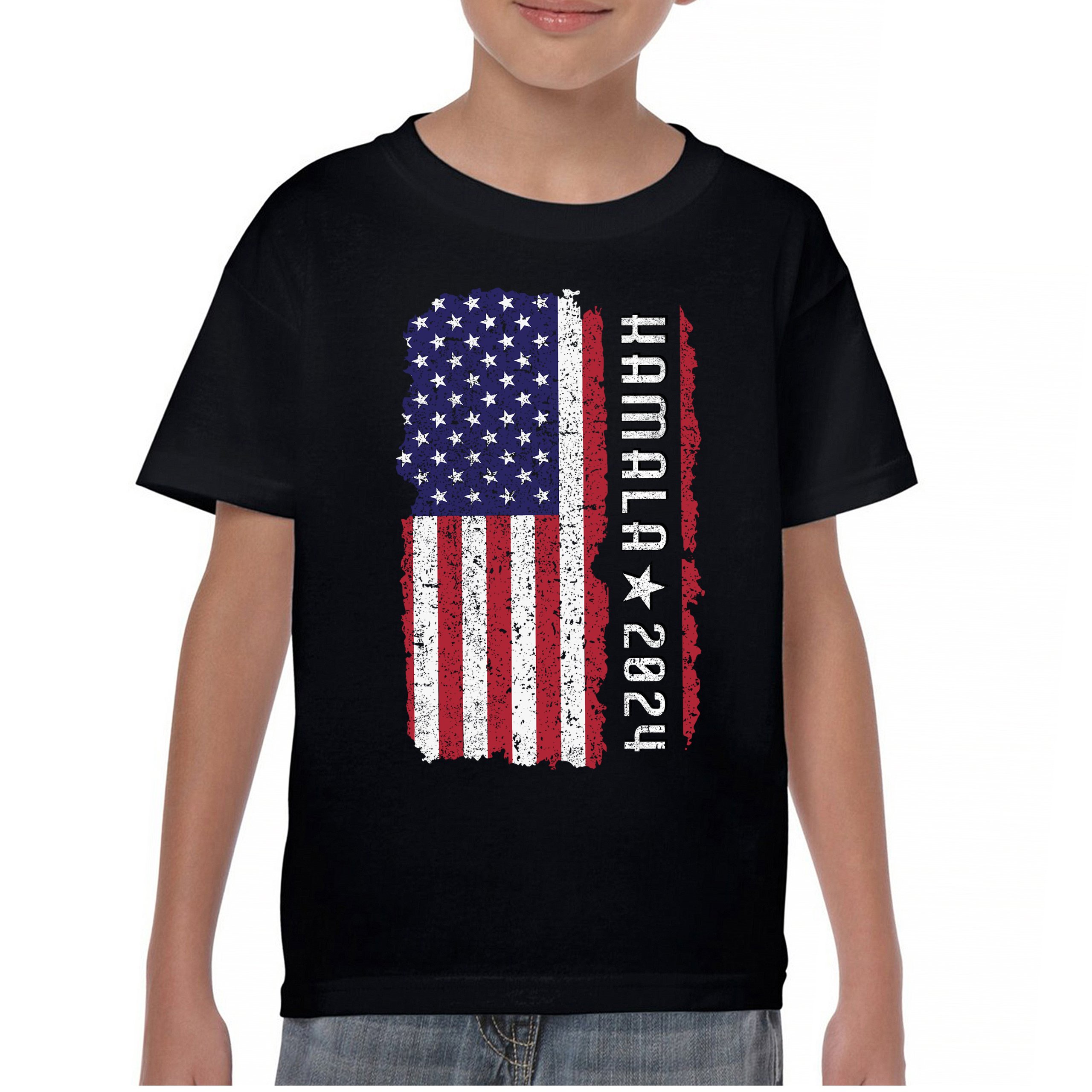 Kamala Harris 2024 American Flag Youth T-shirt I'm Speaking President 47 Kids - Picture 2 of 50