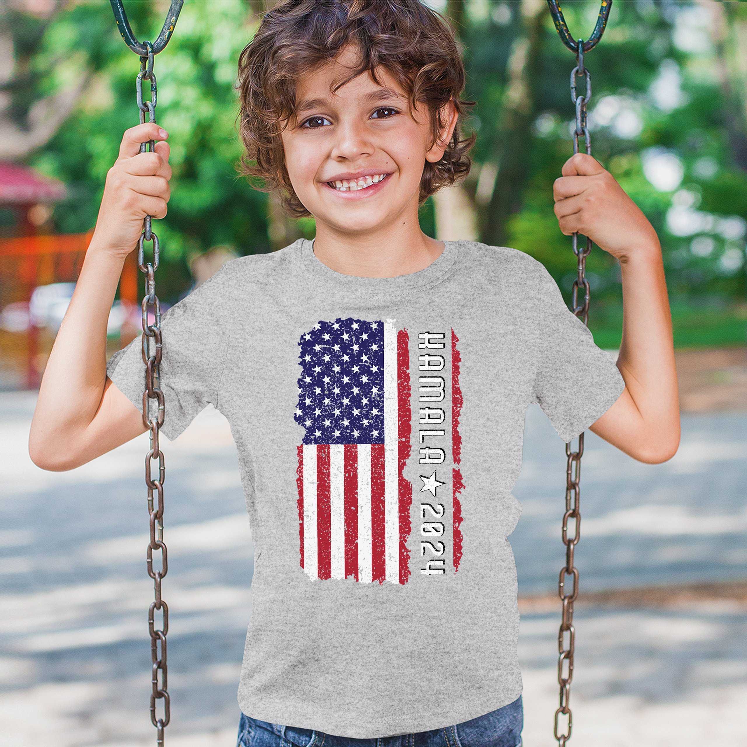 Kamala Harris 2024 American Flag Youth T-shirt I'm Speaking President 47 Kids - Picture 12 of 50