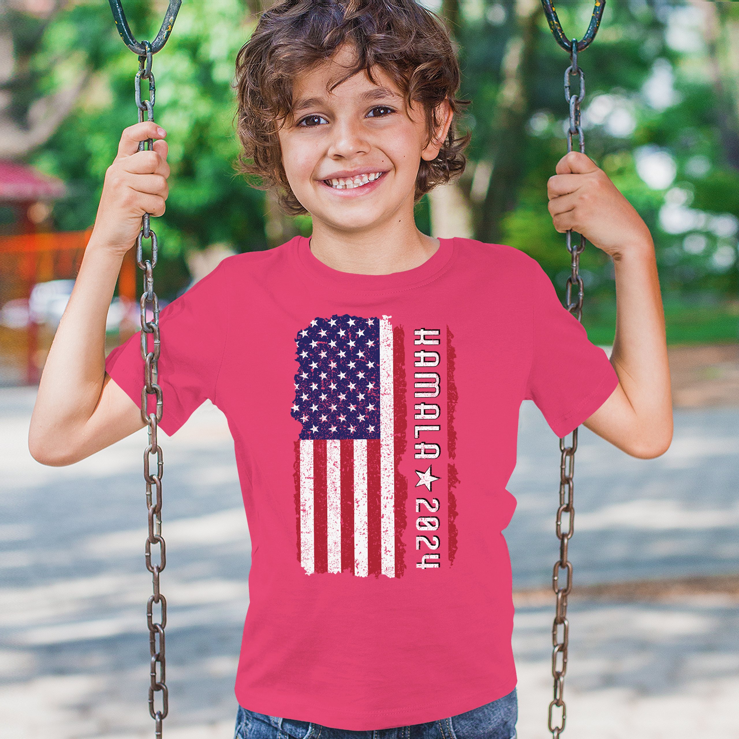 Kamala Harris 2024 American Flag Youth T-shirt I'm Speaking President 47 Kids - Picture 47 of 50