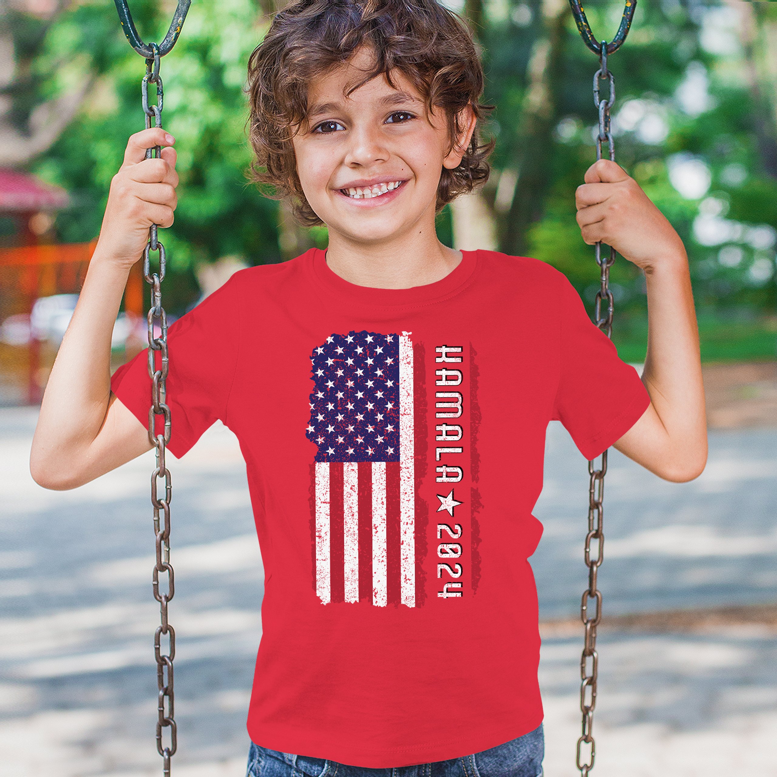 Kamala Harris 2024 American Flag Youth T-shirt I'm Speaking President 47 Kids - Picture 19 of 50