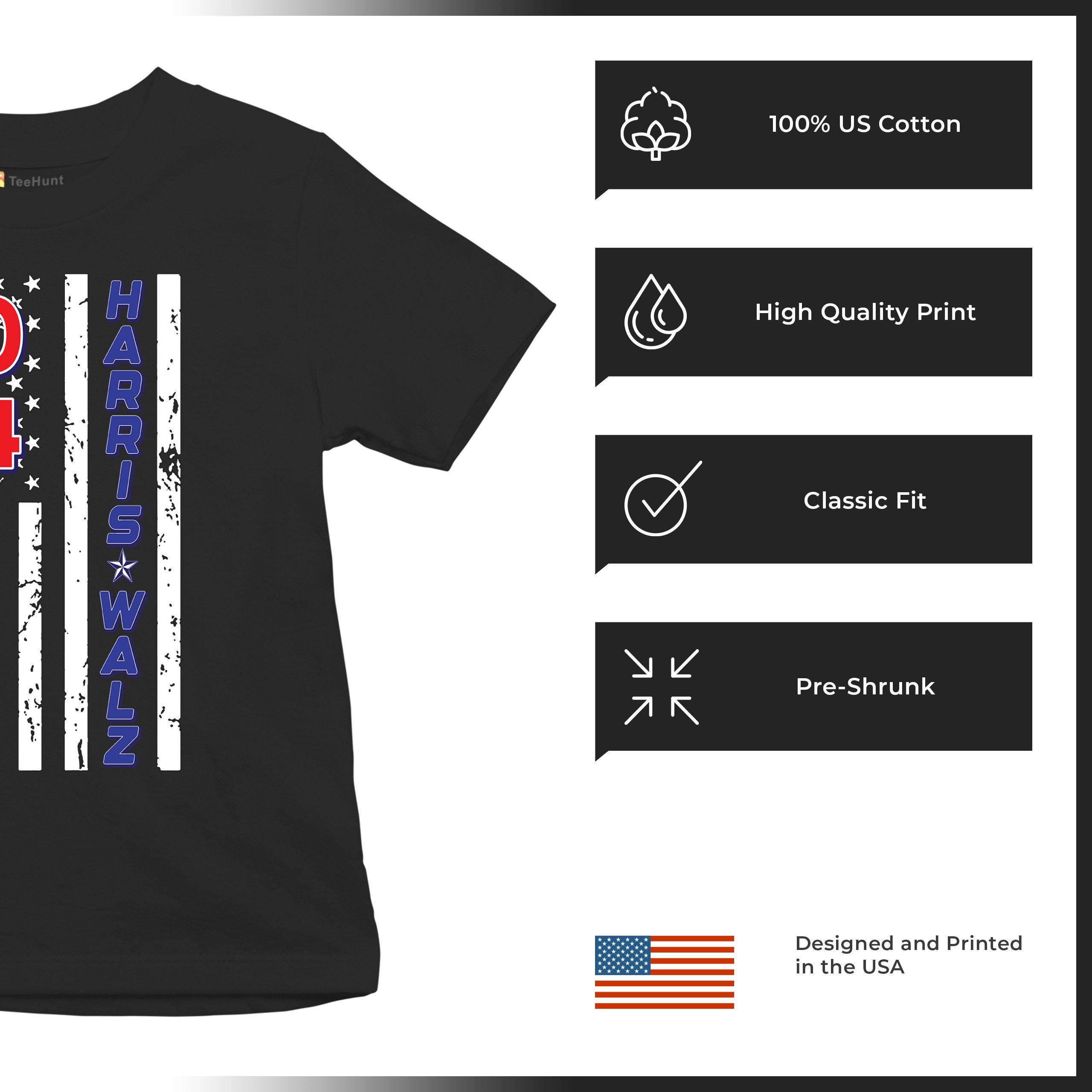 Harris Walz 2024 Flag Youth T-shirt Kamala President 47 I'm Speaking USA Kids - Picture 7 of 50