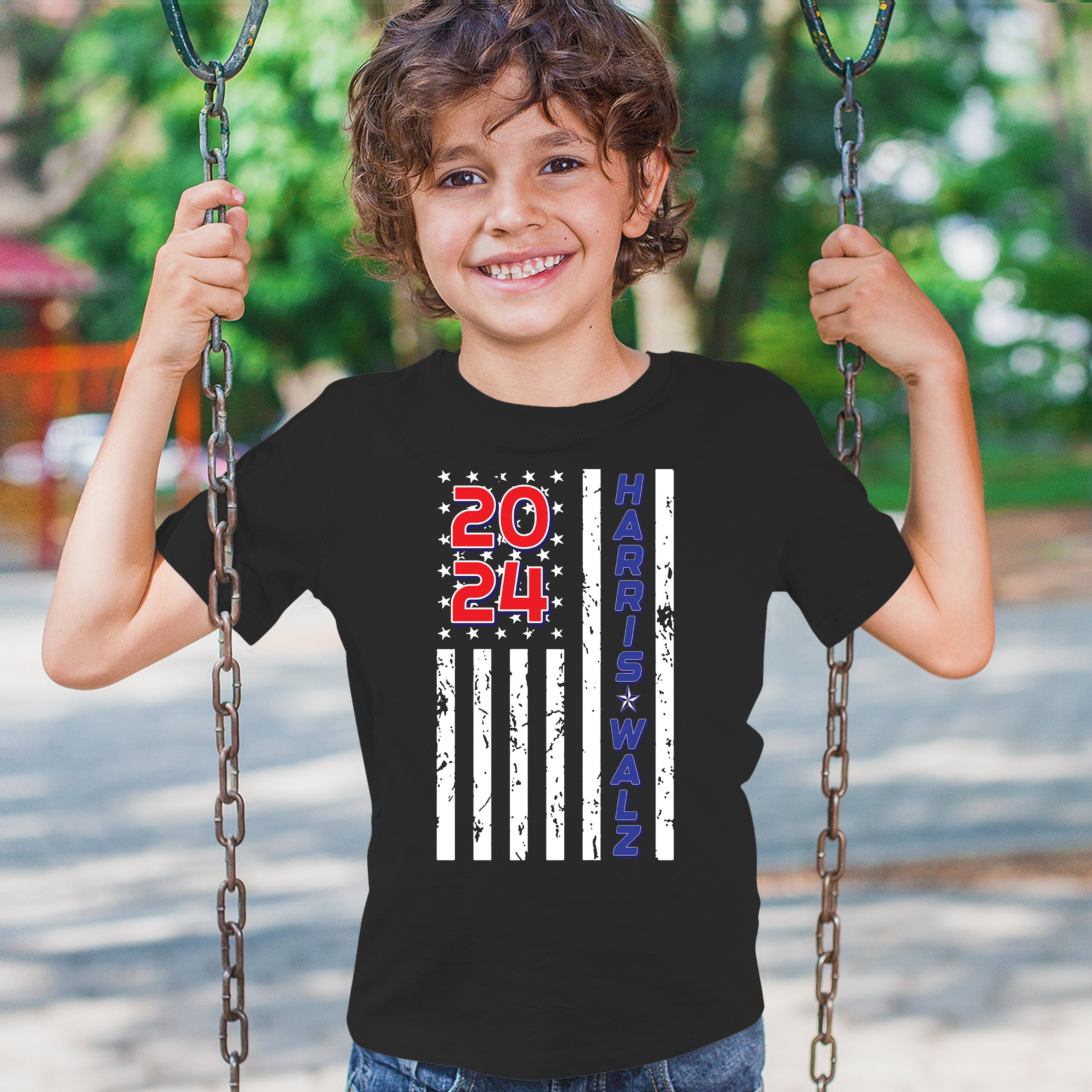 Harris Walz 2024 Flag Youth T-shirt Kamala President 47 I'm Speaking USA Kids - Picture 5 of 50