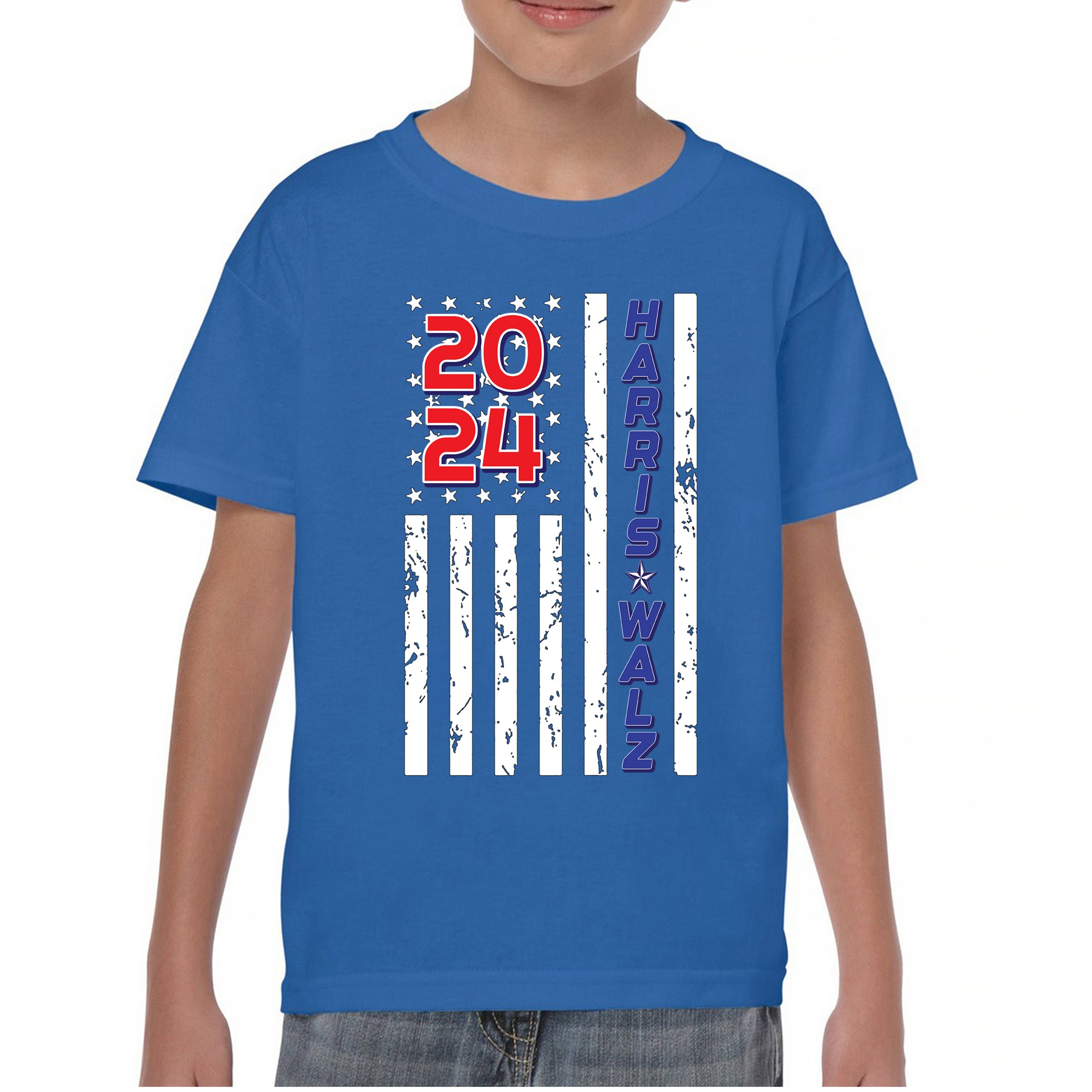 Harris Walz 2024 Flag Youth T-shirt Kamala President 47 I'm Speaking USA Kids - Picture 37 of 50