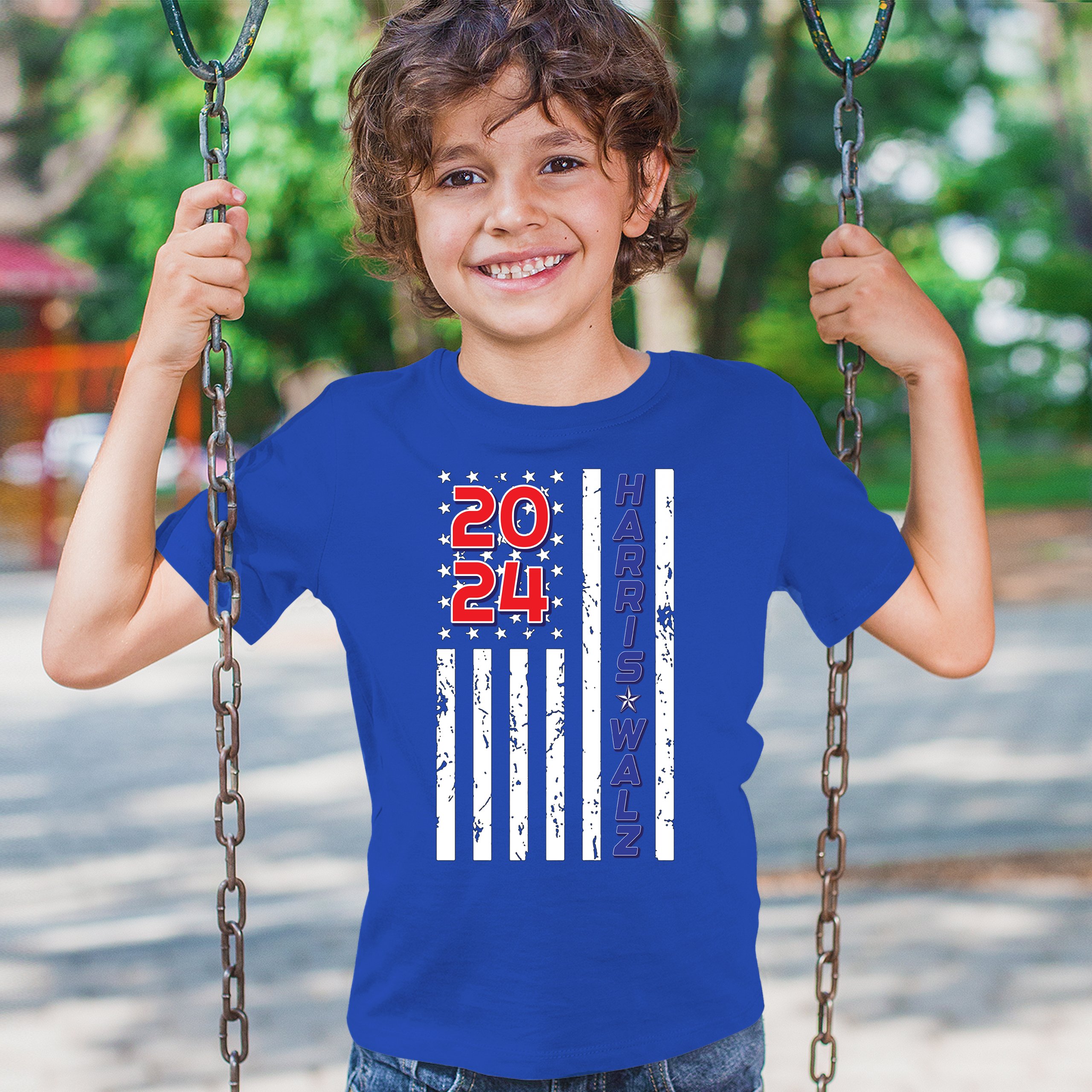 Harris Walz 2024 Flag Youth T-shirt Kamala President 47 I'm Speaking USA Kids - Picture 40 of 50