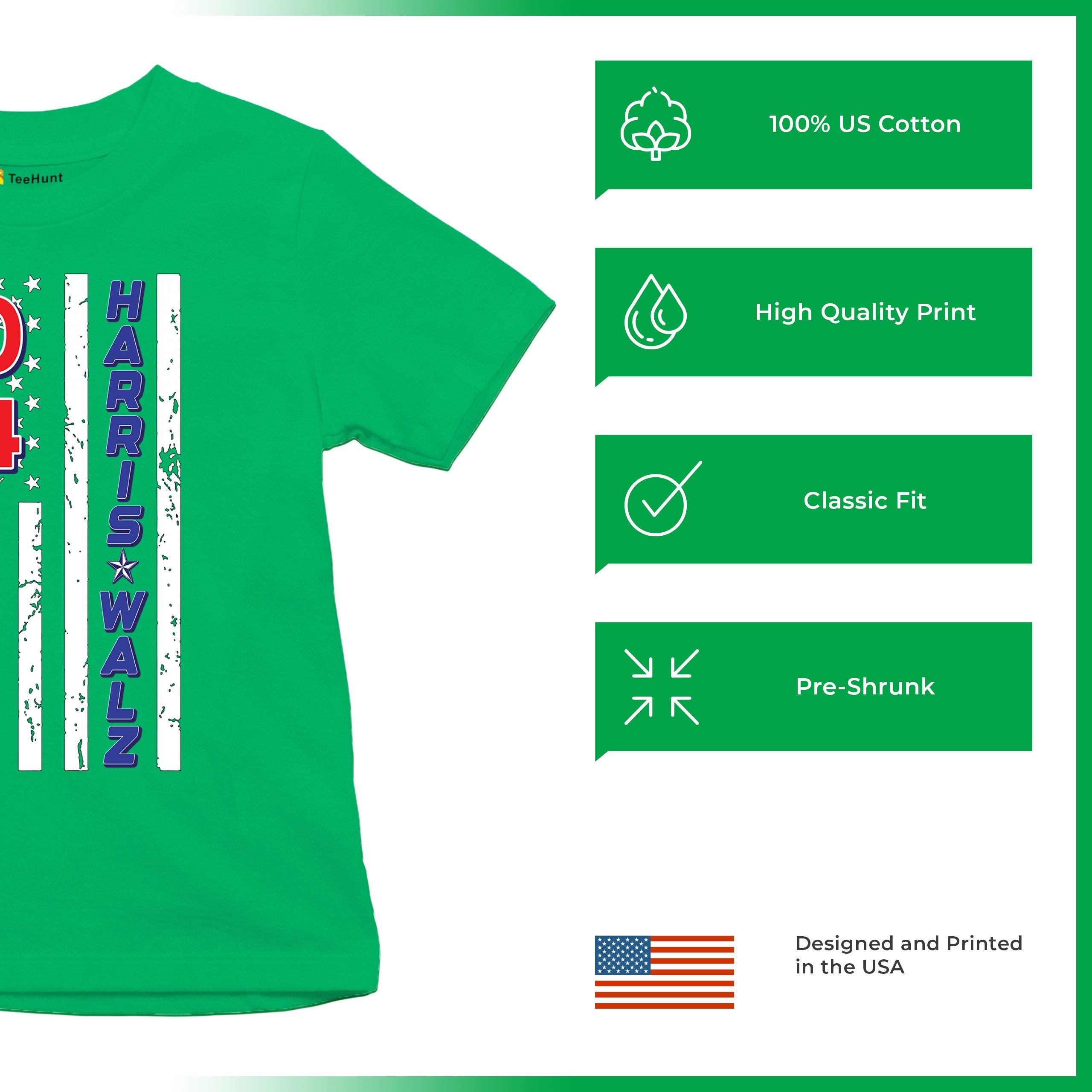 Harris Walz 2024 Flag Youth T-shirt Kamala President 47 I'm Speaking USA Kids - Picture 35 of 50