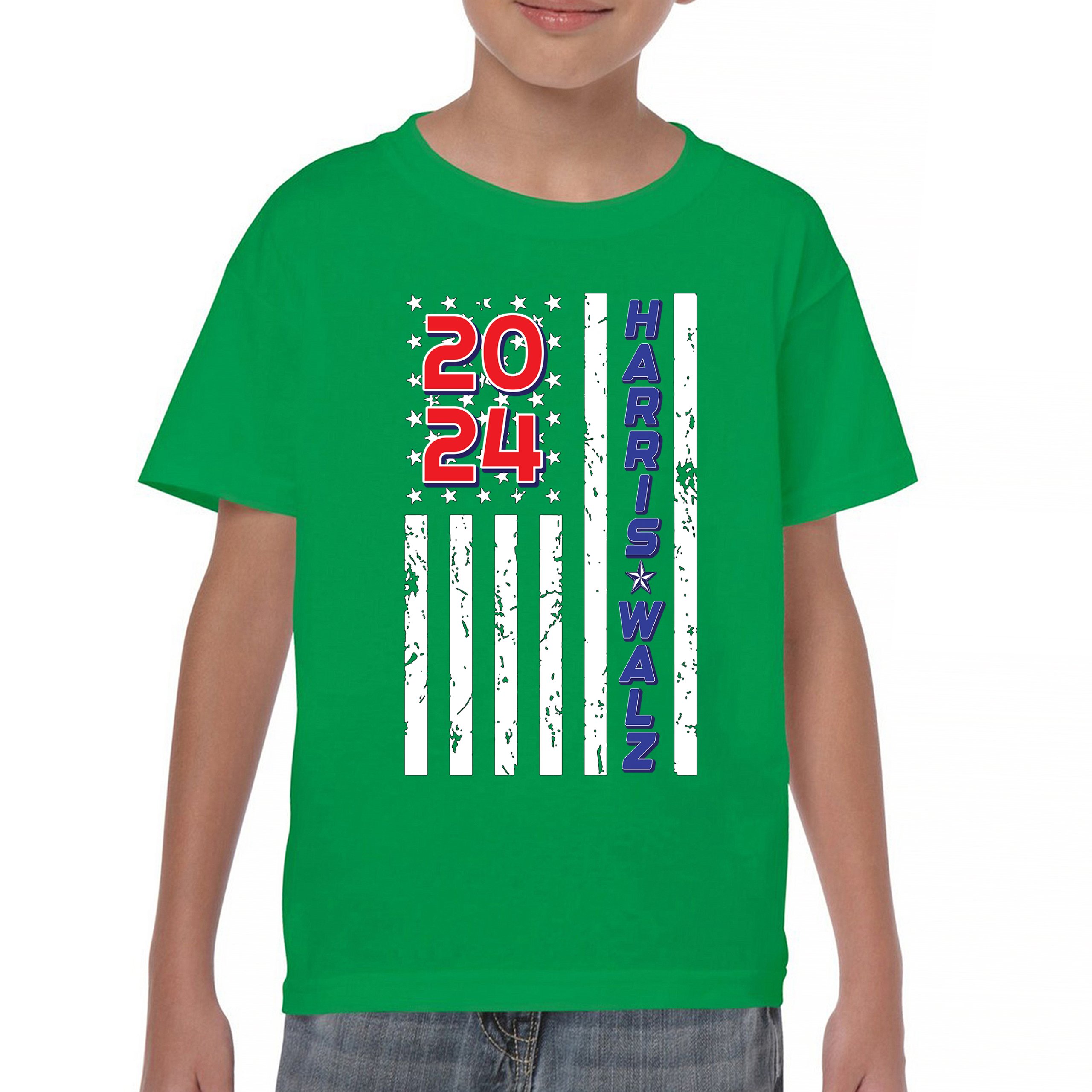 Harris Walz 2024 Flag Youth T-shirt Kamala President 47 I'm Speaking USA Kids - Picture 30 of 50