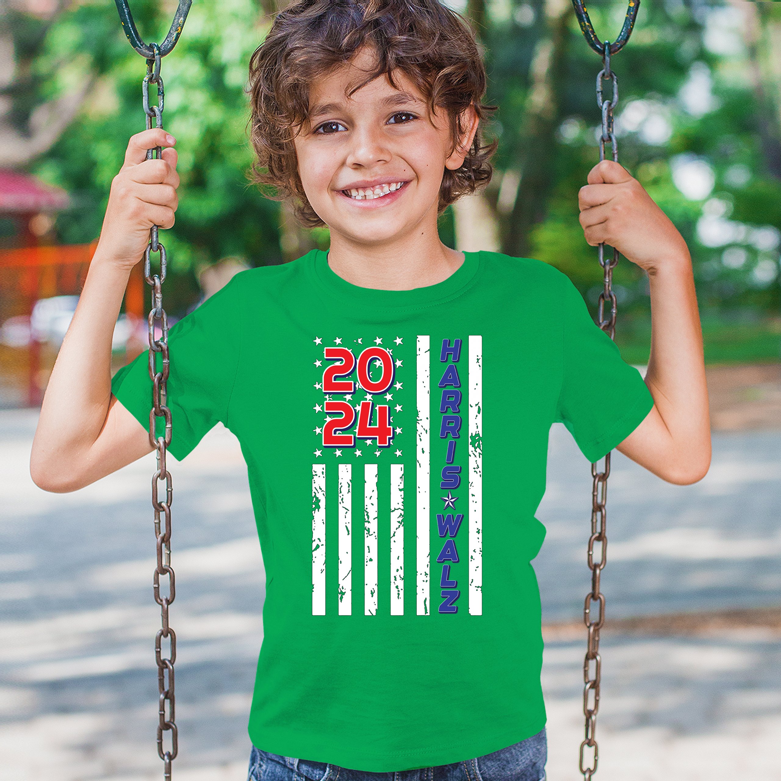 Harris Walz 2024 Flag Youth T-shirt Kamala President 47 I'm Speaking USA Kids - Picture 33 of 50