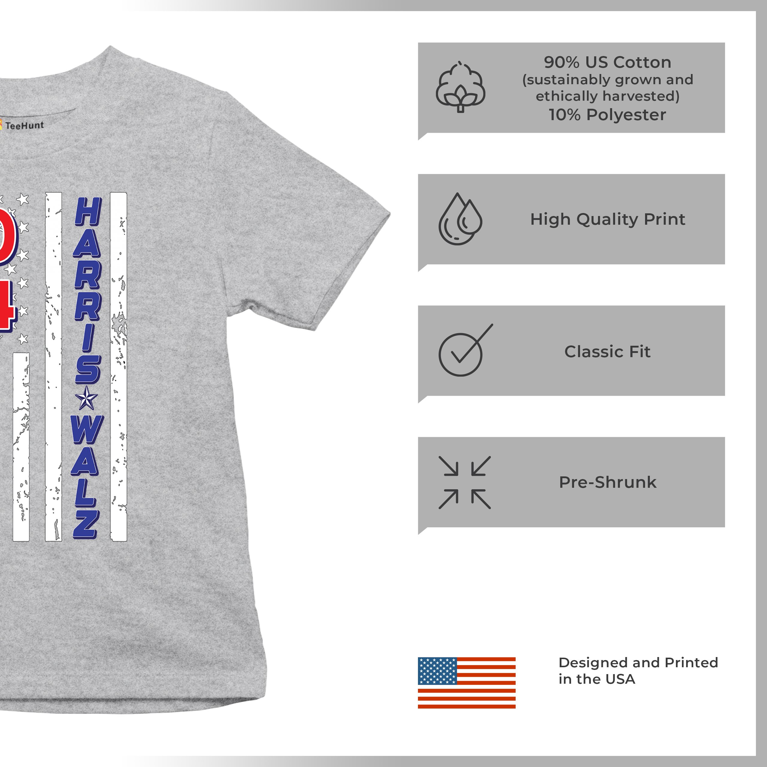 Harris Walz 2024 Flag Youth T-shirt Kamala President 47 I'm Speaking USA Kids - Picture 14 of 50