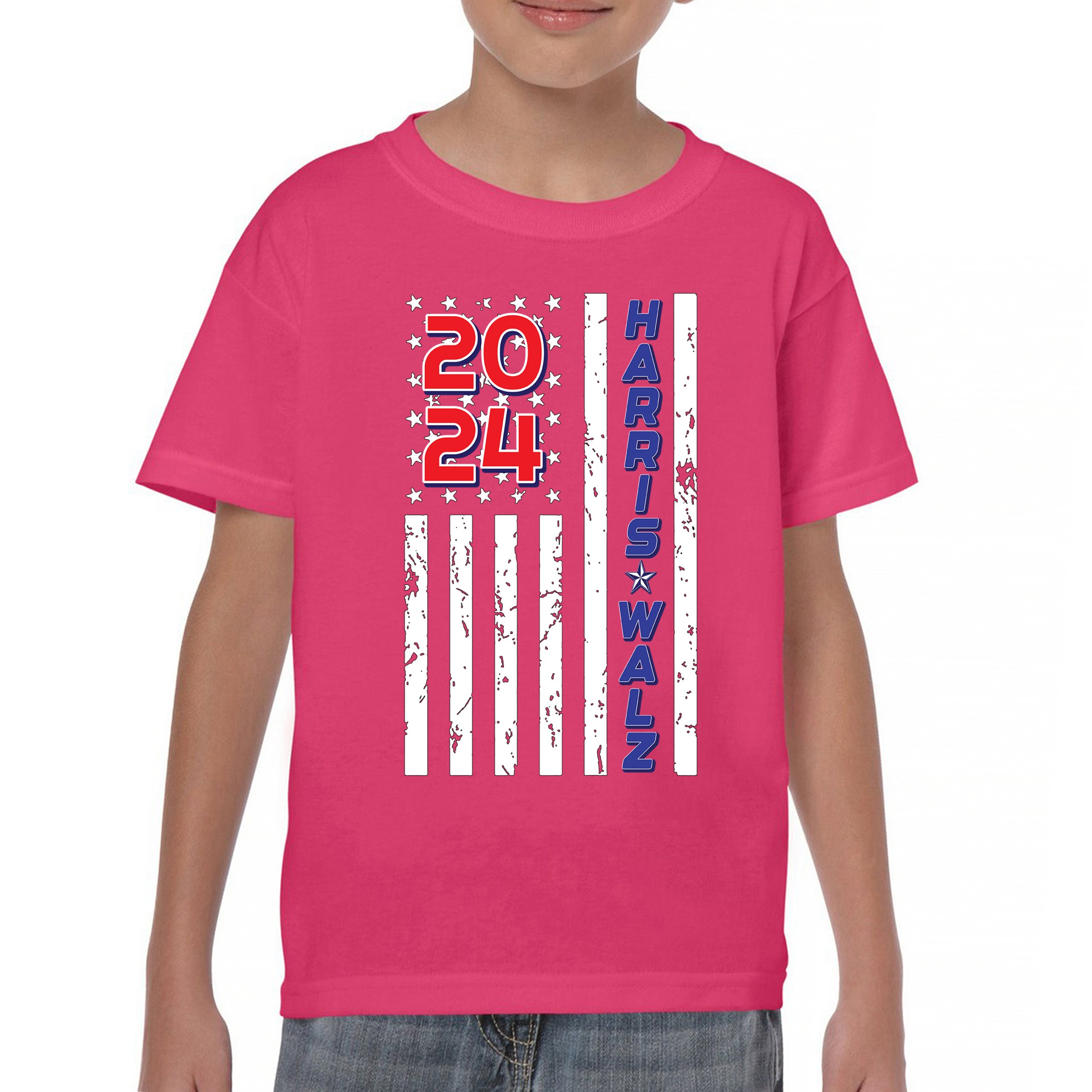 Harris Walz 2024 Flag Youth T-shirt Kamala President 47 I'm Speaking USA Kids - Picture 44 of 50