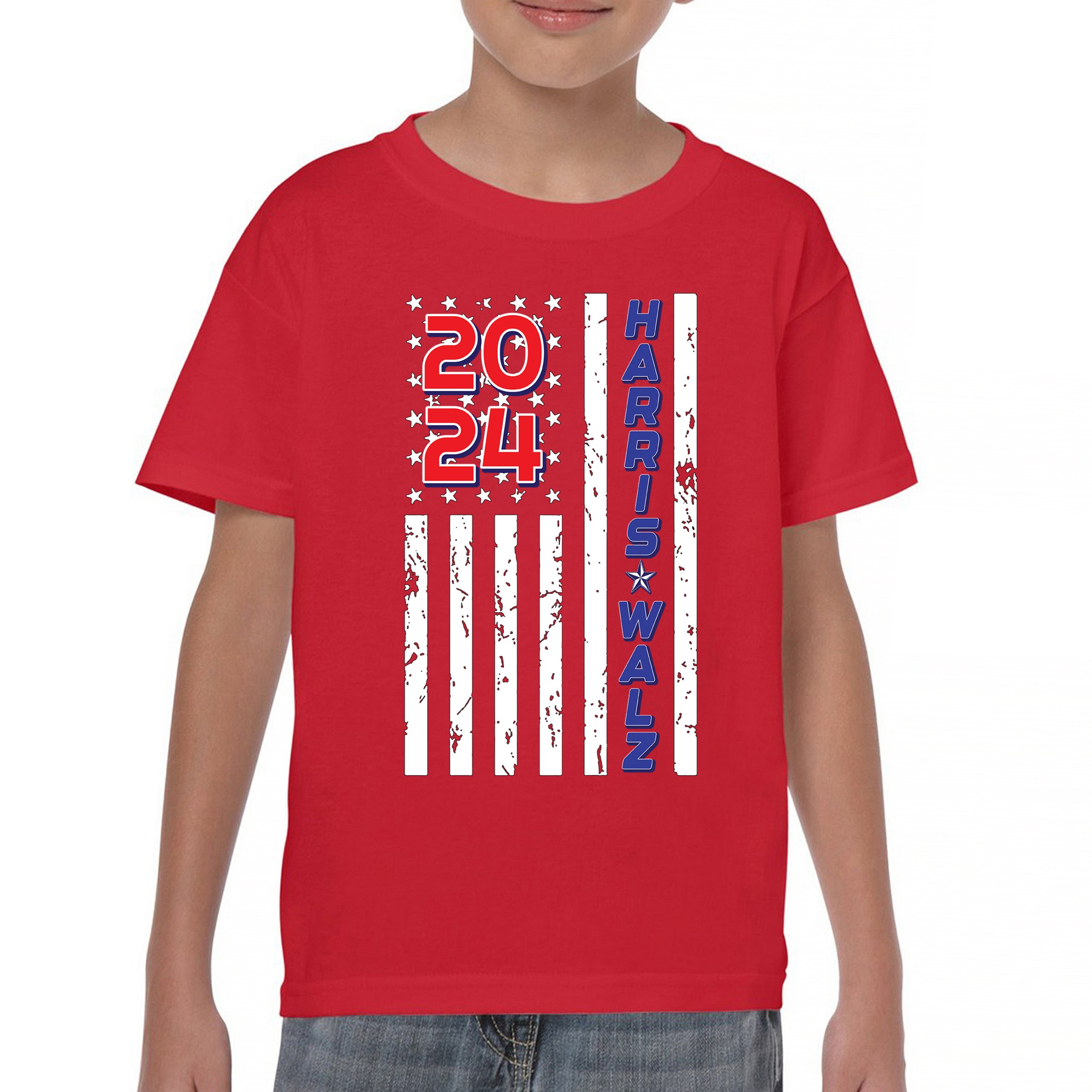 Harris Walz 2024 Flag Youth T-shirt Kamala President 47 I'm Speaking USA Kids - Picture 16 of 50