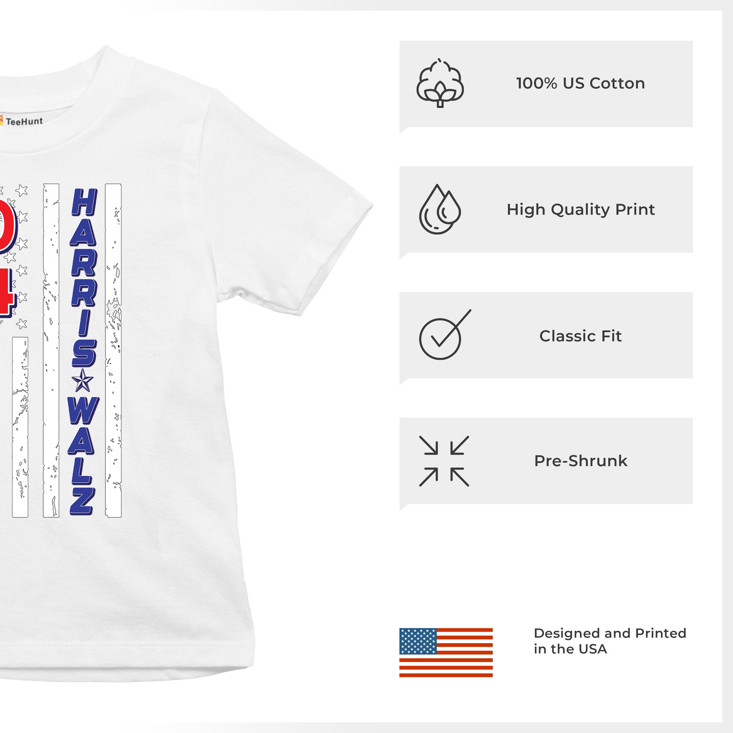 Harris Walz 2024 Flag Youth T-shirt Kamala President 47 I'm Speaking USA Kids - Picture 28 of 50