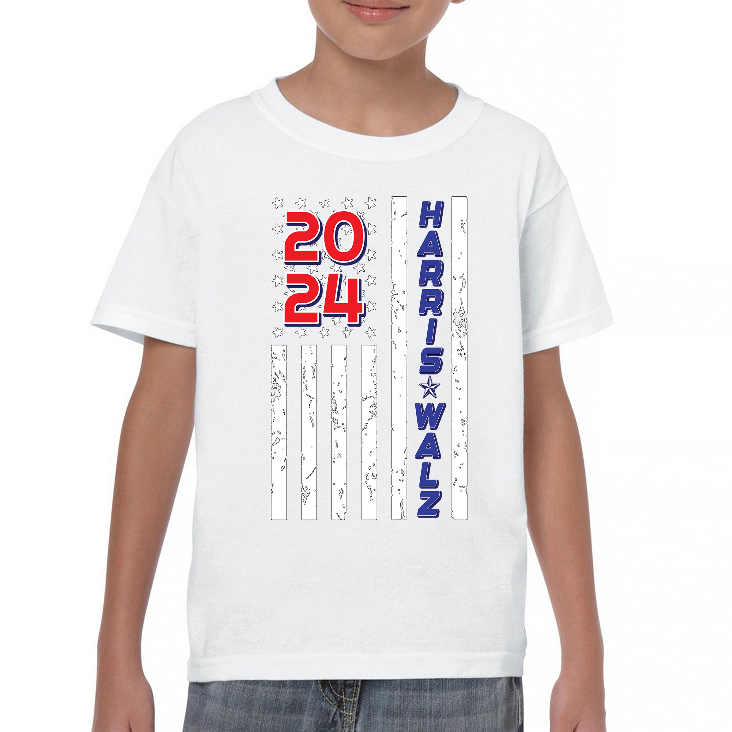 Harris Walz 2024 Flag Youth T-shirt Kamala President 47 I'm Speaking USA Kids - Picture 23 of 50