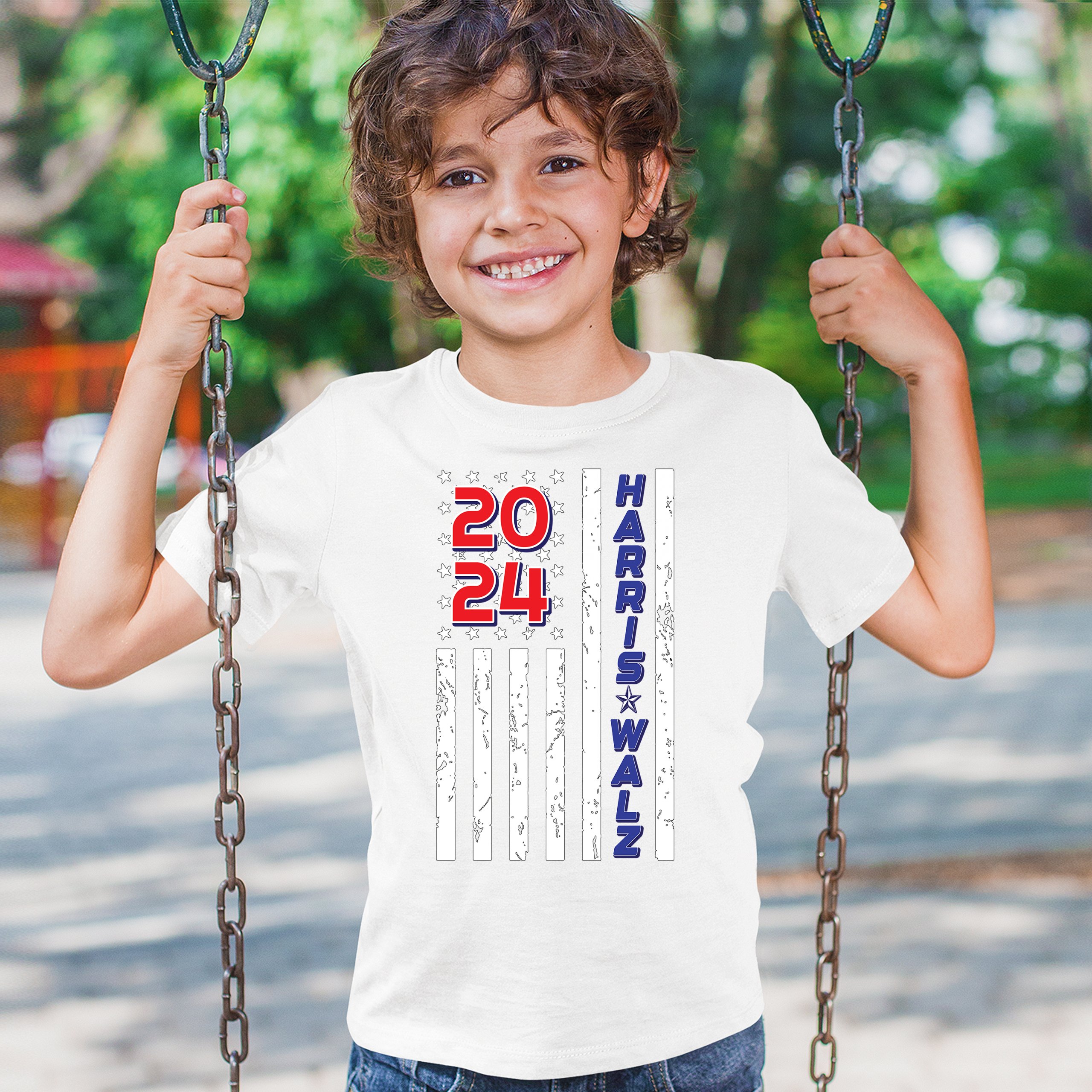 Harris Walz 2024 Flag Youth T-shirt Kamala President 47 I'm Speaking USA Kids - Picture 26 of 50