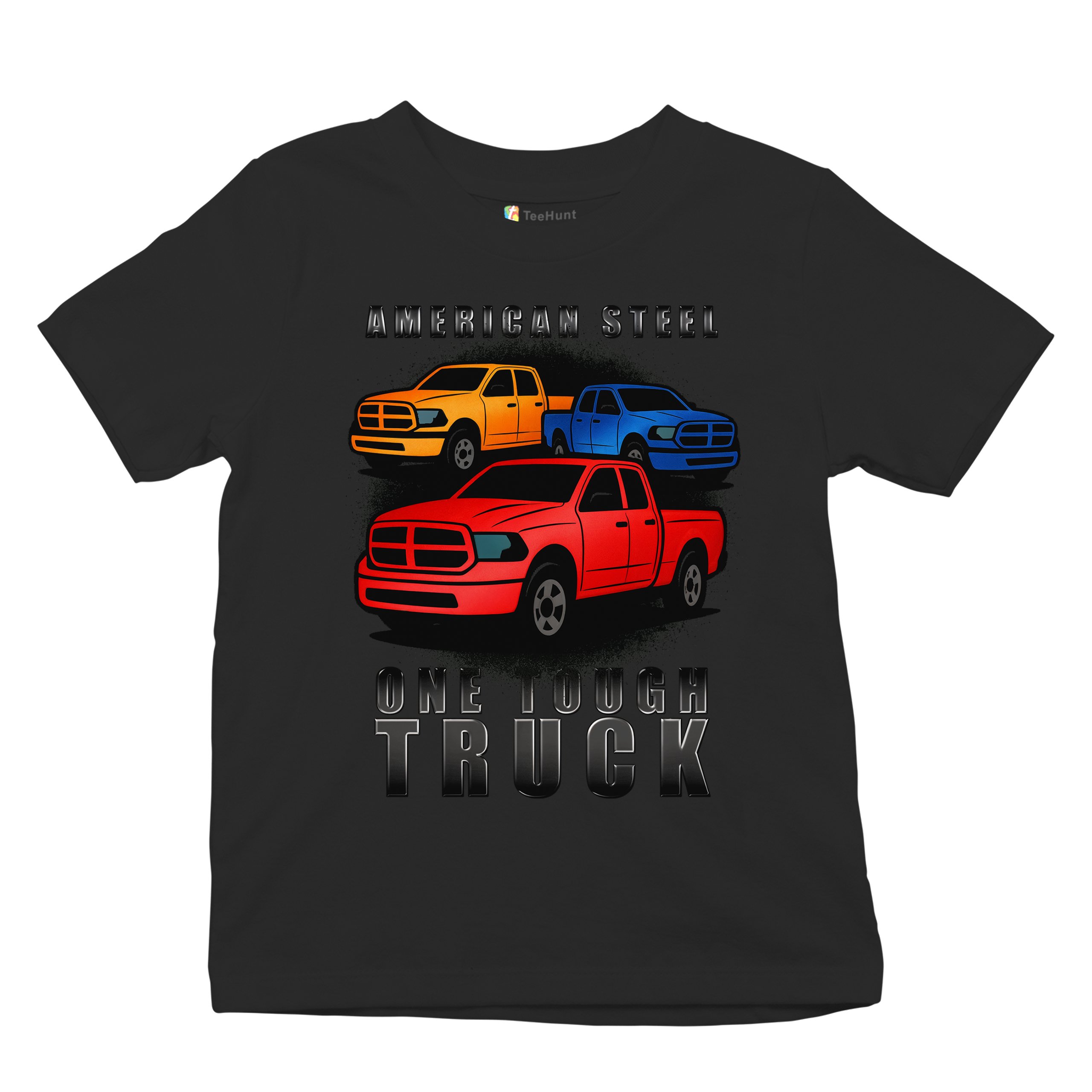 American Steel Tough Truck Youth T-shirt Offroad Pickup 4x4 USA Rugged Kids - Picture 6 of 50
