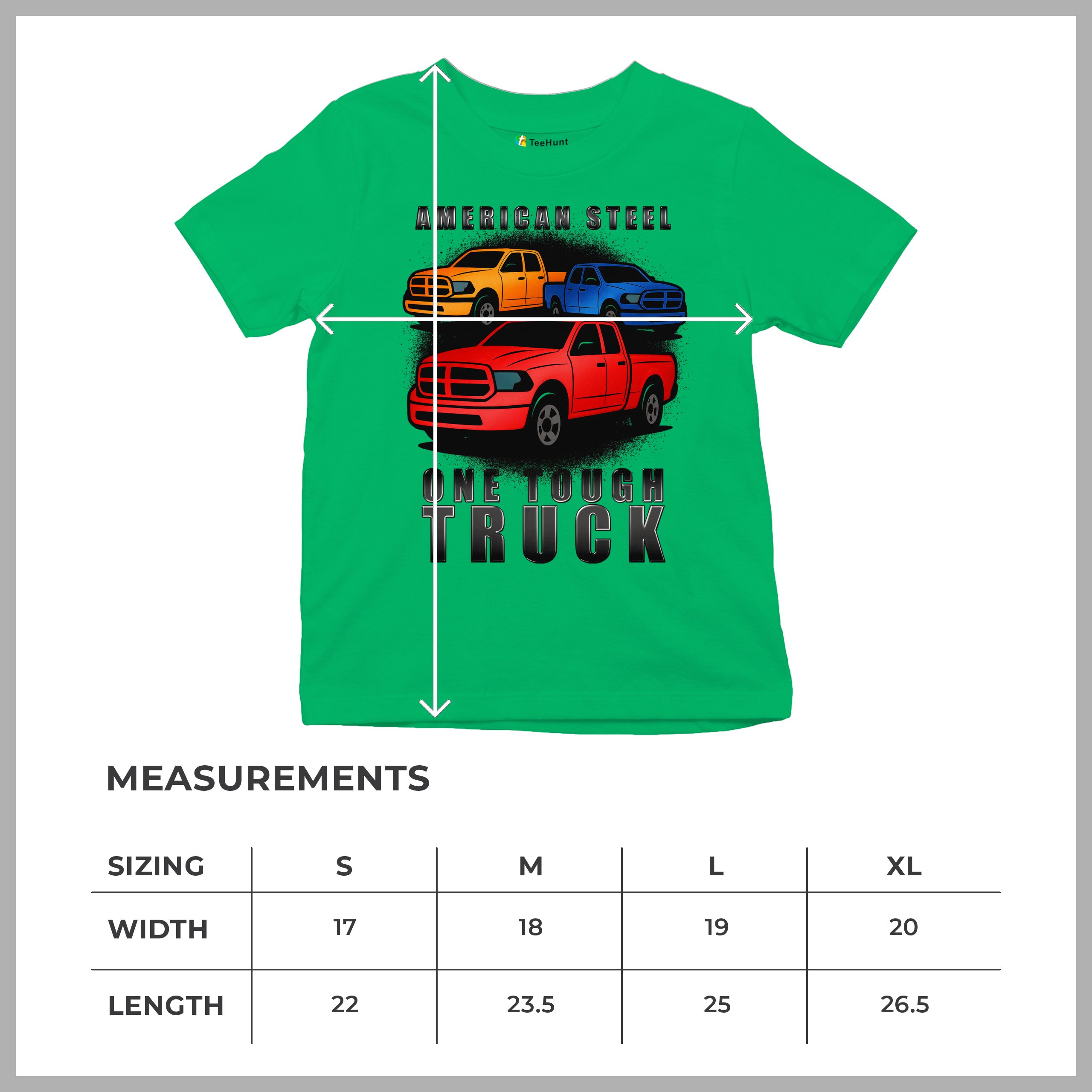 American Steel Tough Truck Youth T-shirt Offroad Pickup 4x4 USA Rugged Kids - Picture 36 of 50