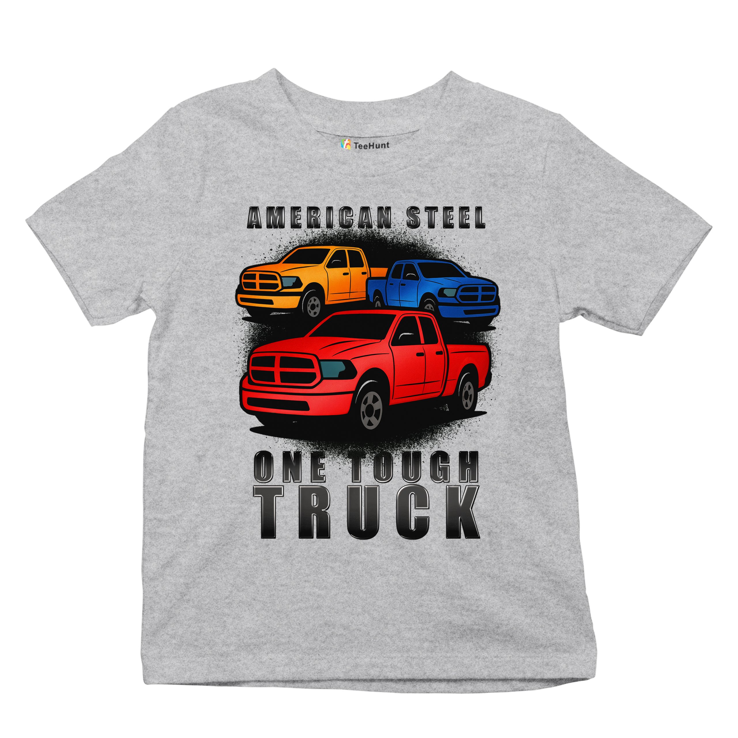 American Steel Tough Truck Youth T-shirt Offroad Pickup 4x4 USA Rugged Kids - Picture 13 of 50