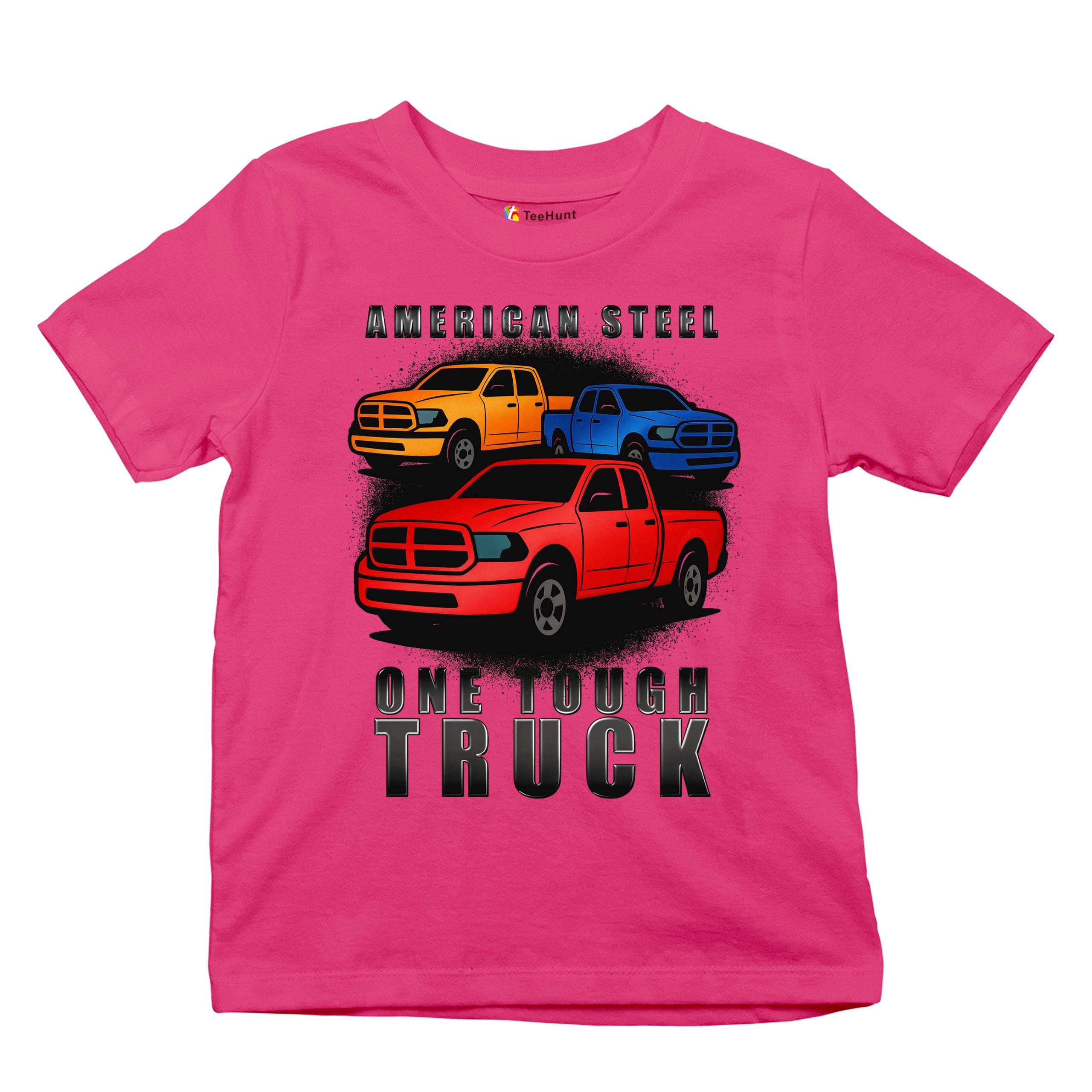 American Steel Tough Truck Youth T-shirt Offroad Pickup 4x4 USA Rugged Kids - Picture 48 of 50