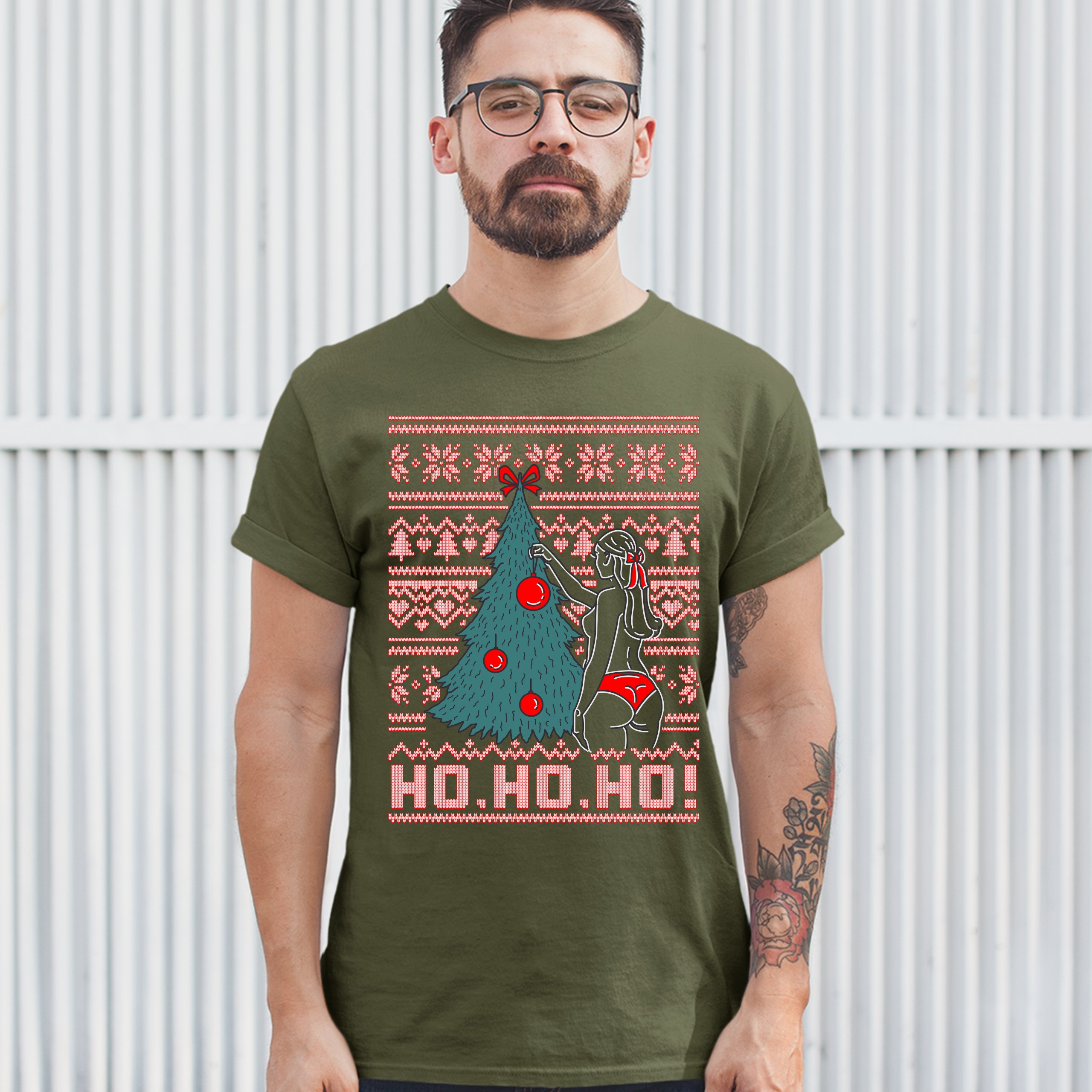 Ho Ho Ho Merry Christmas Naughty Sweater - Funny Christmas Shirts